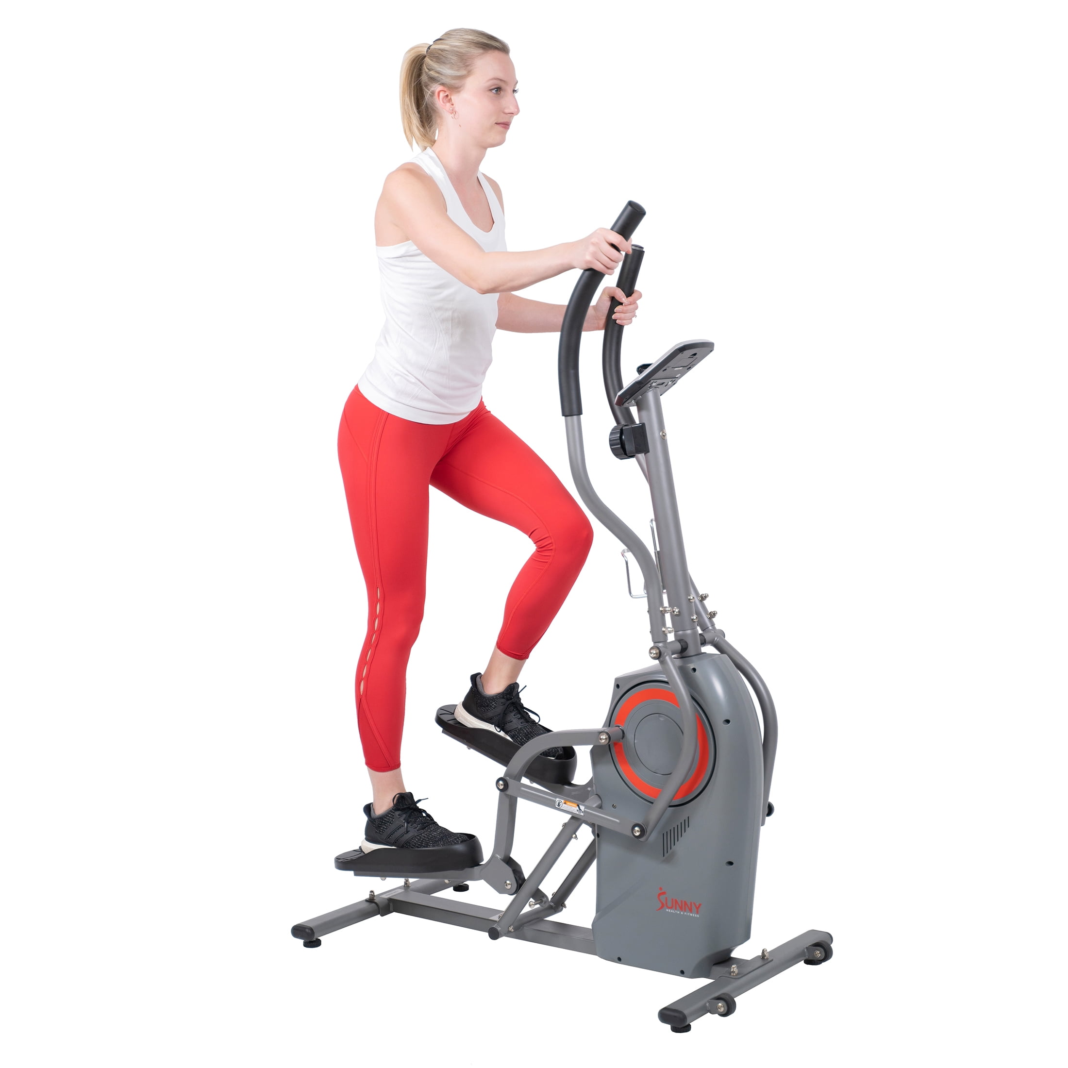 Sunny Health & Fitness Performance Elliptical, Full Body Cardio Climber Stepping Exercise Machine for Home w 8 Levels of Magnetic Resistance - SF-E3911