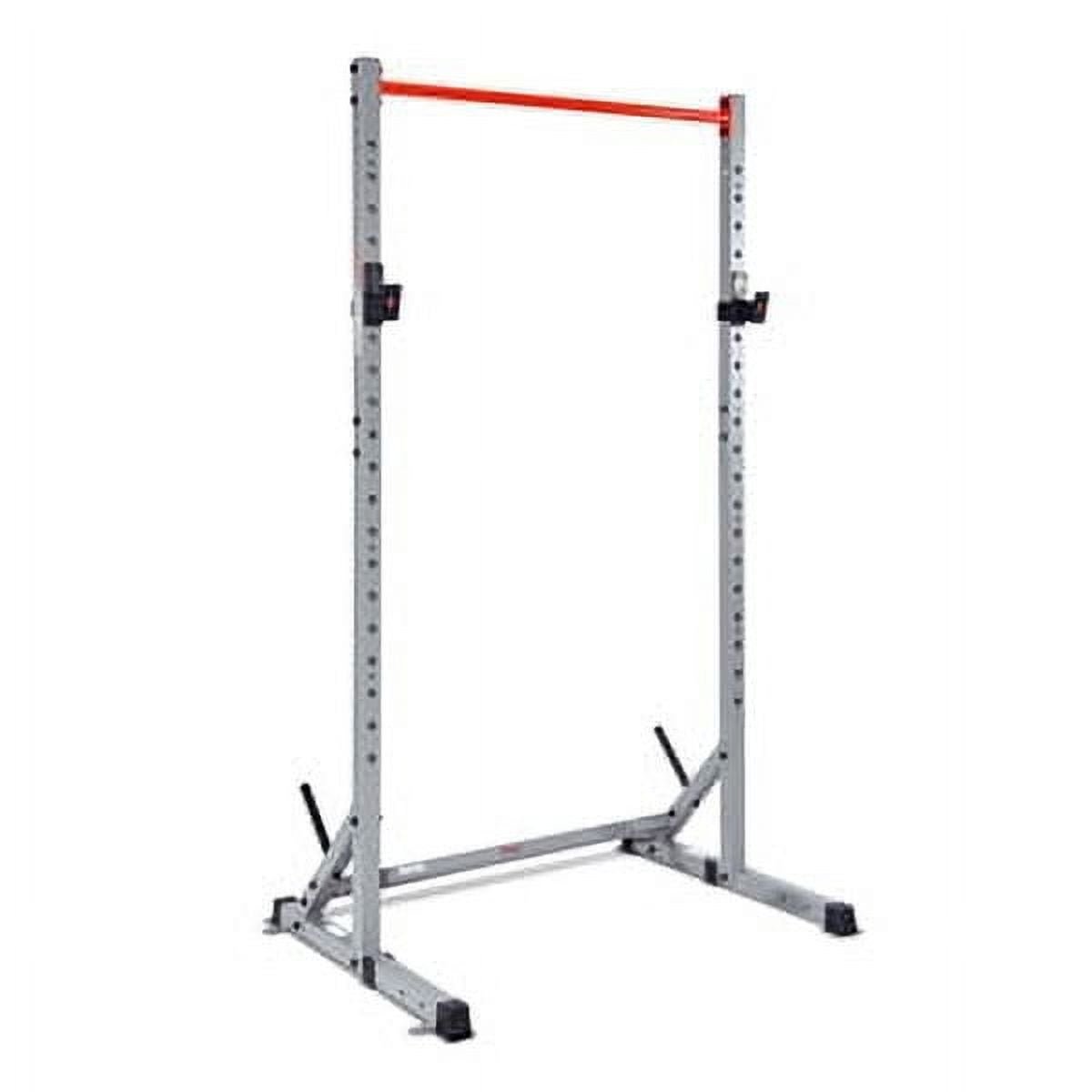 Sunny Health & Fitness Adjustable Squat Stand Power Rack, Grey, Heavy-Duty Steel