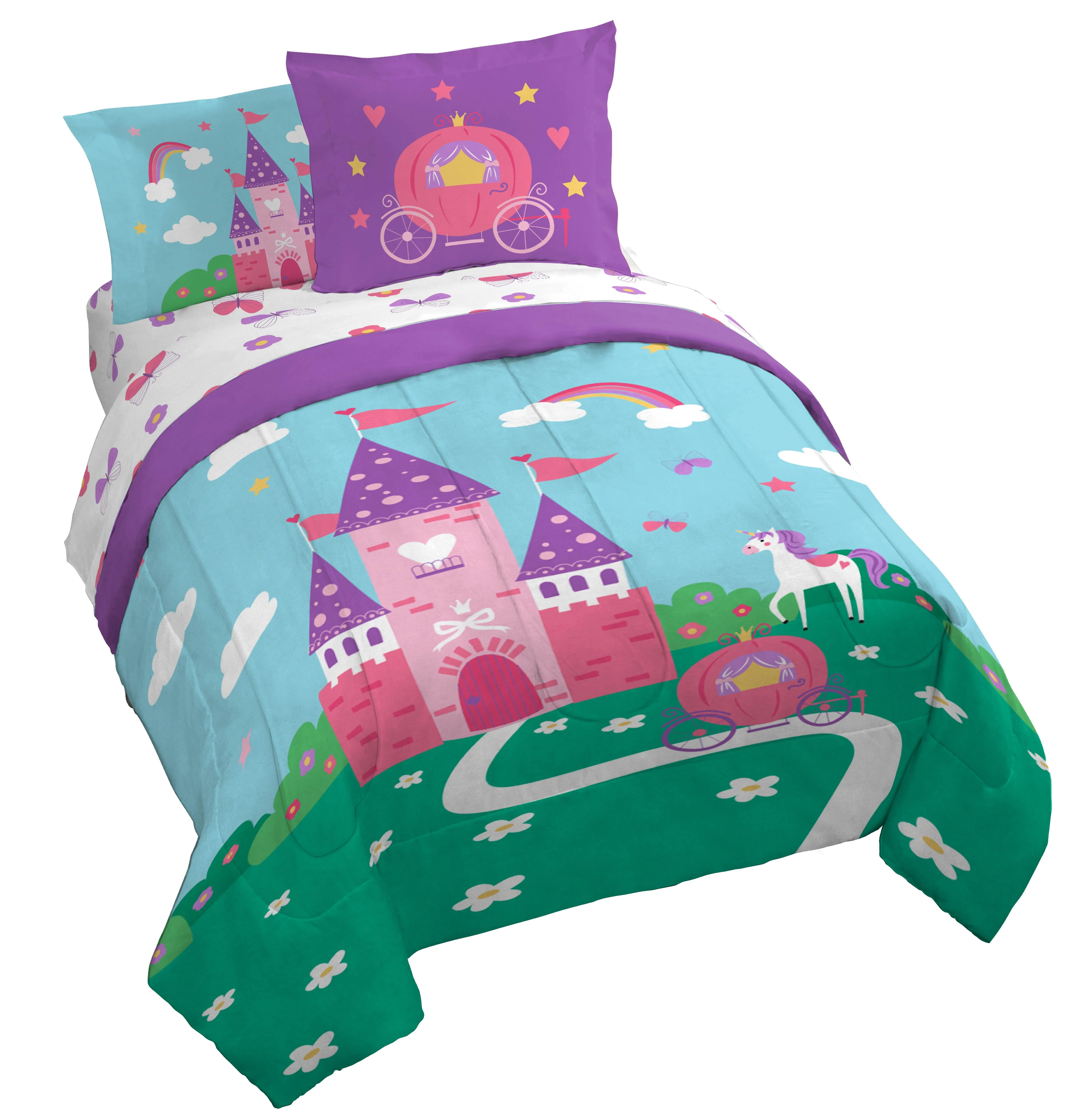 Sunny Side Up Magic Castle 5 Piece Toddler Size Bed Set with Sham