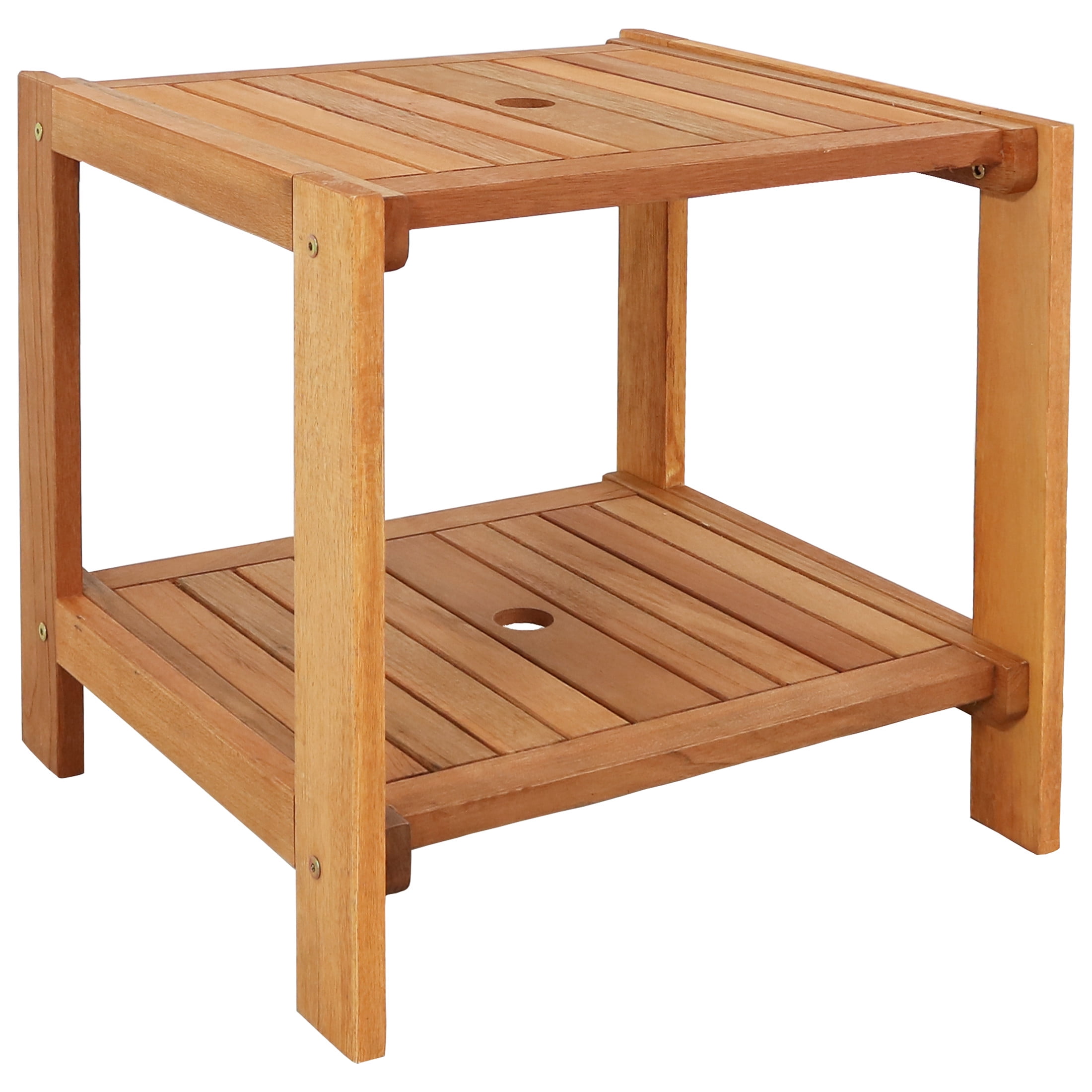 Sunnydaze 20.5" Meranti Square Outdoor Side Table