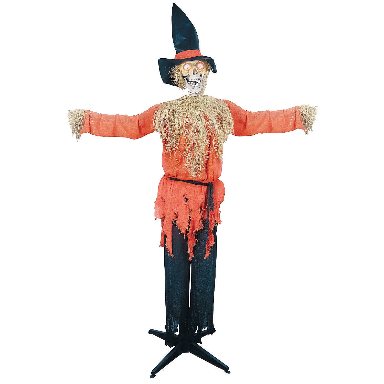 Sunstar Standing Scarecrow Animated Light-Up Halloween Decoration - 72 in
