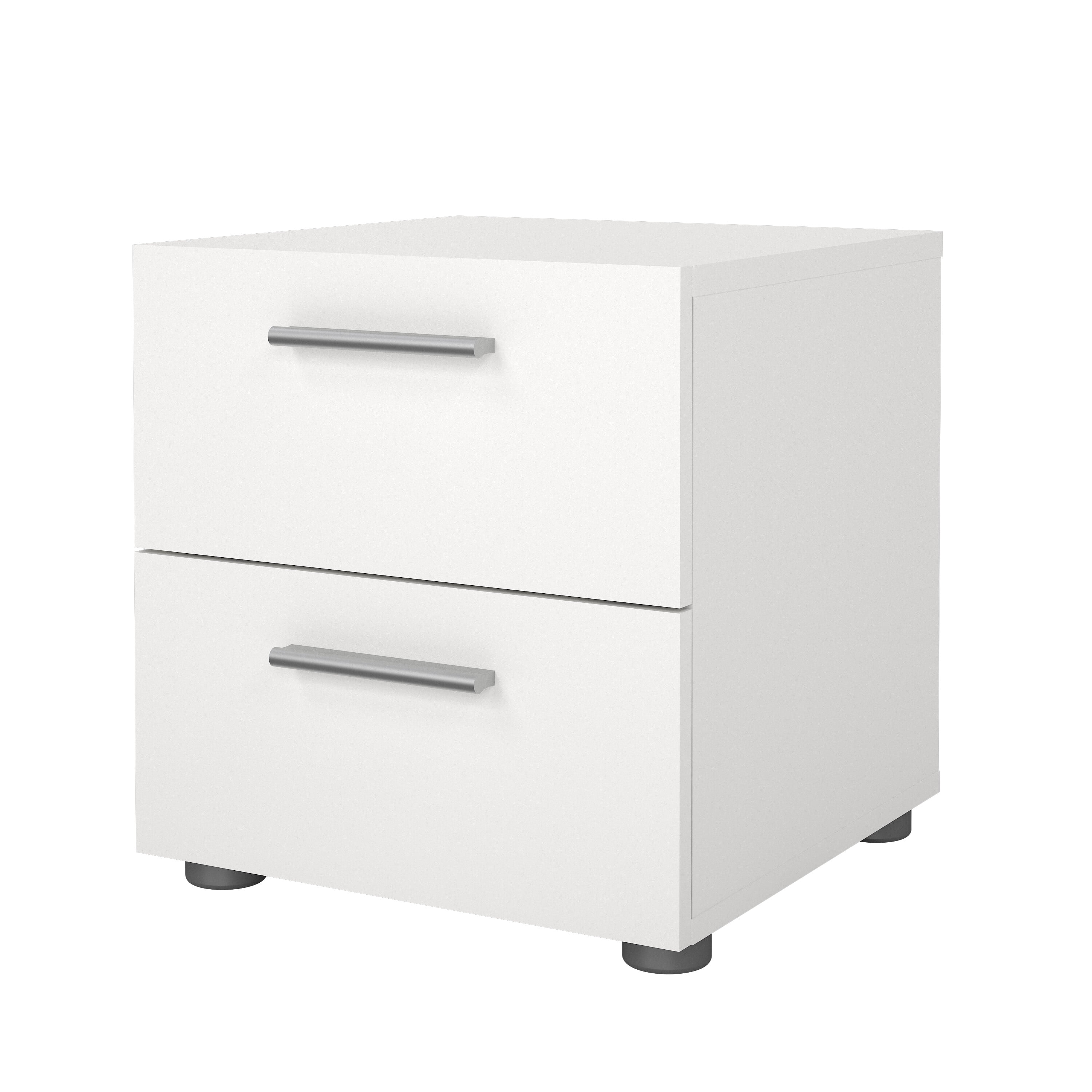 Tvilum Loft 2 Drawer Bedroom Nightstand for Adults, White