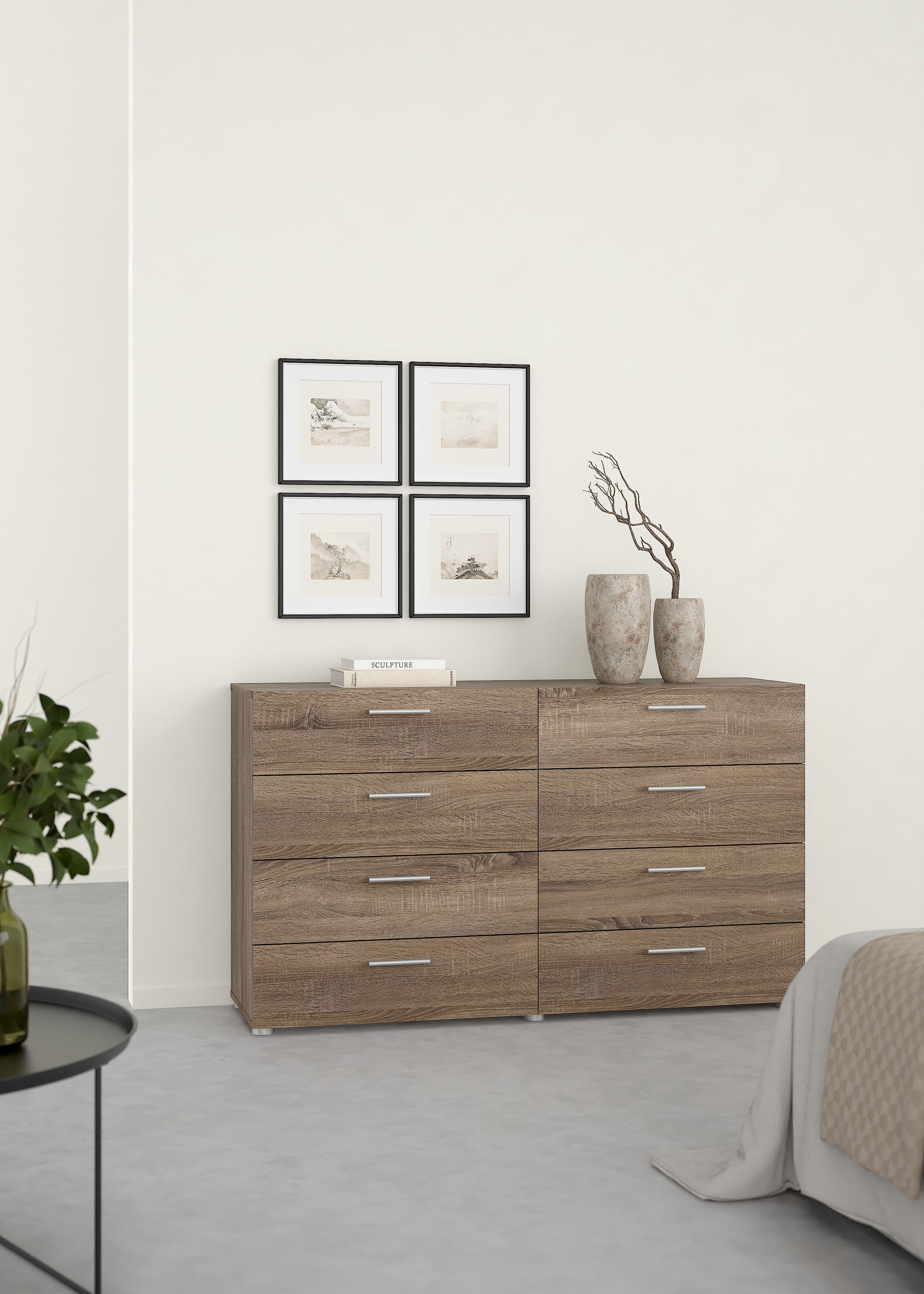 Tvilum Loft 8 Drawer Double Dresser for Adults, Truffle
