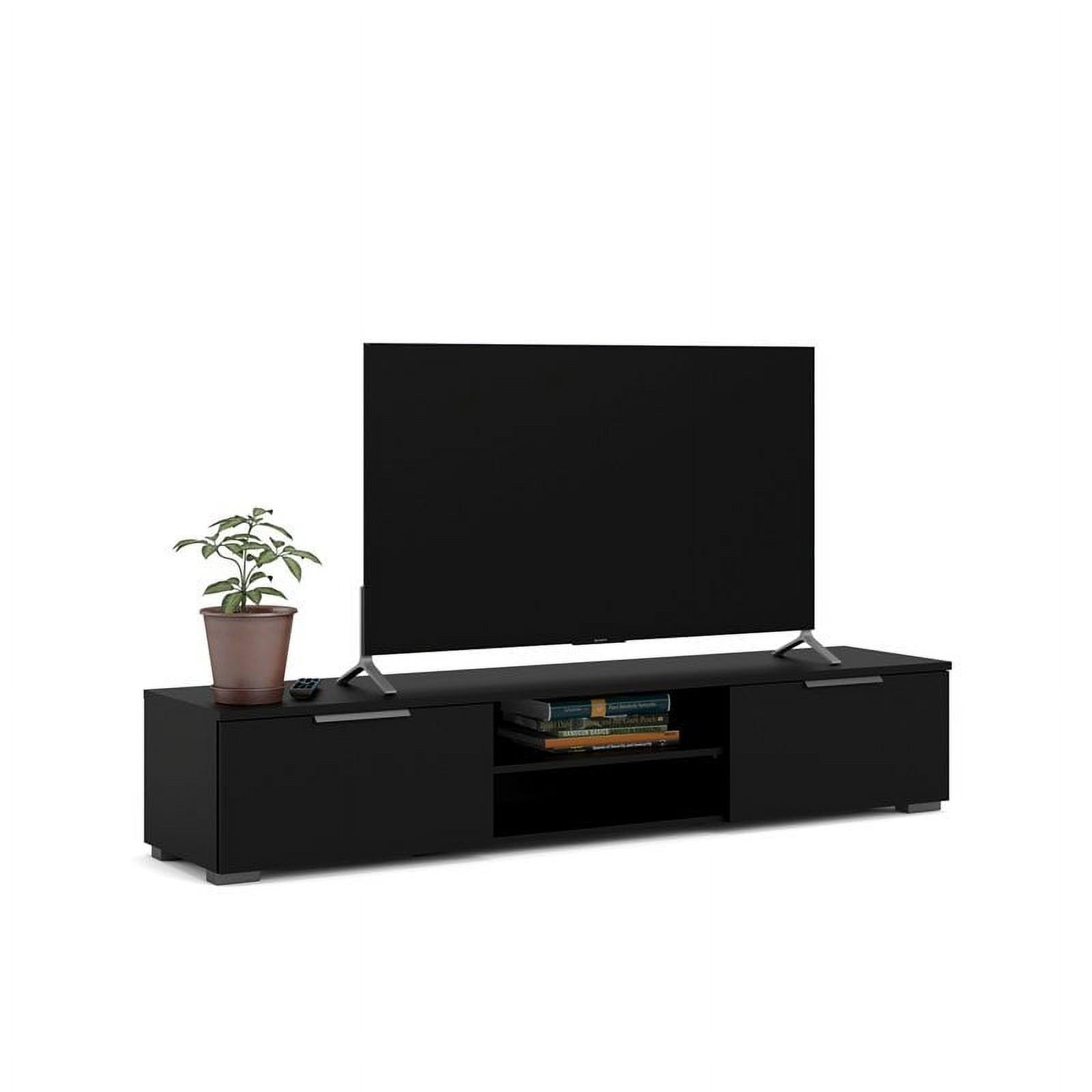 Tvilum Match 2 Drawer 2 Shelf TV Stand in Black Matte
