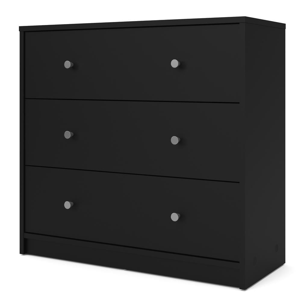 Tvilum Studio 3 Drawer Dresser for Adults, Black