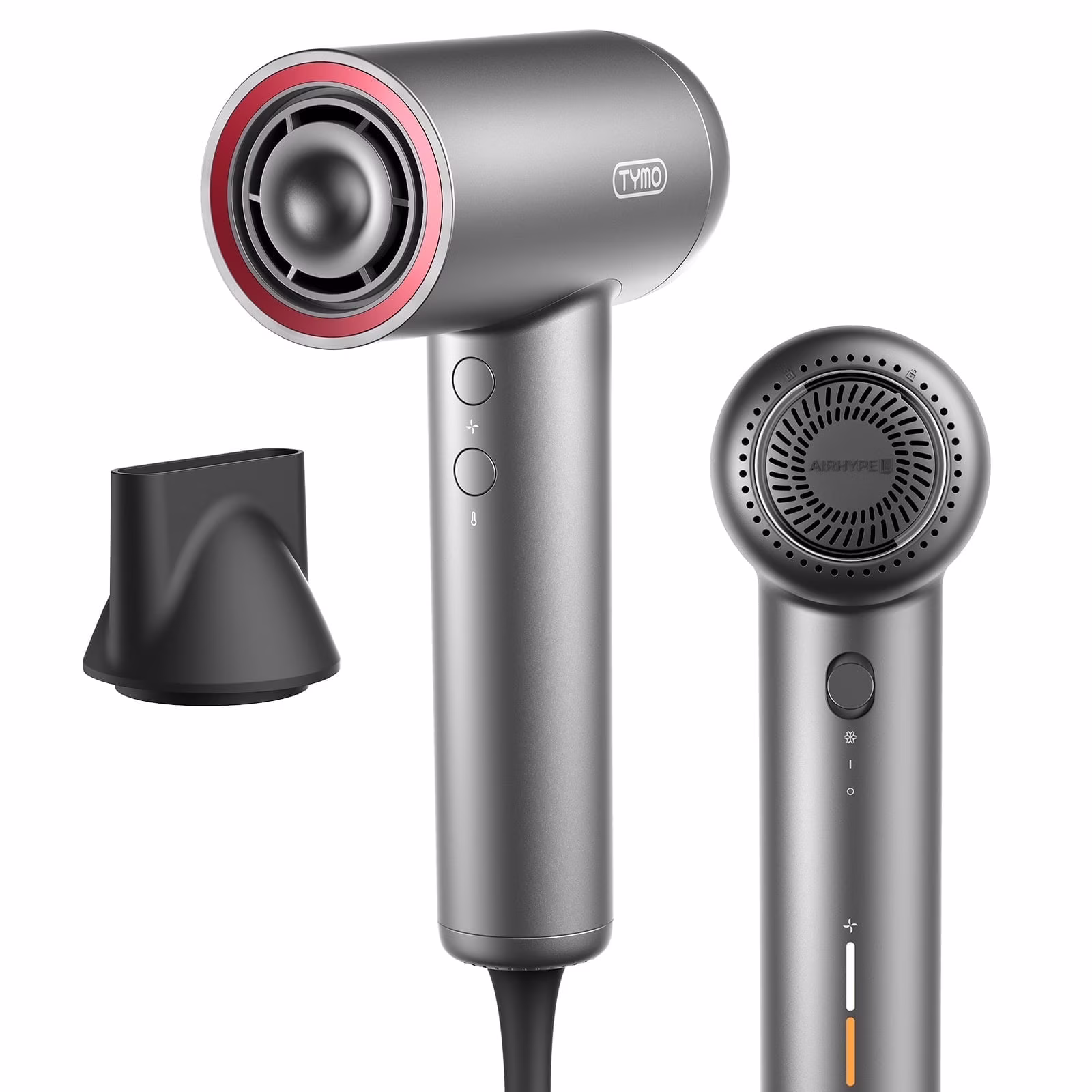 TYMO Ionic Hair Dryer, Professional 1500W High Speed for Fast Drying, Lightweight Blow Dryer with Low Noise, 4 Temps & 3 Speeds, Silver