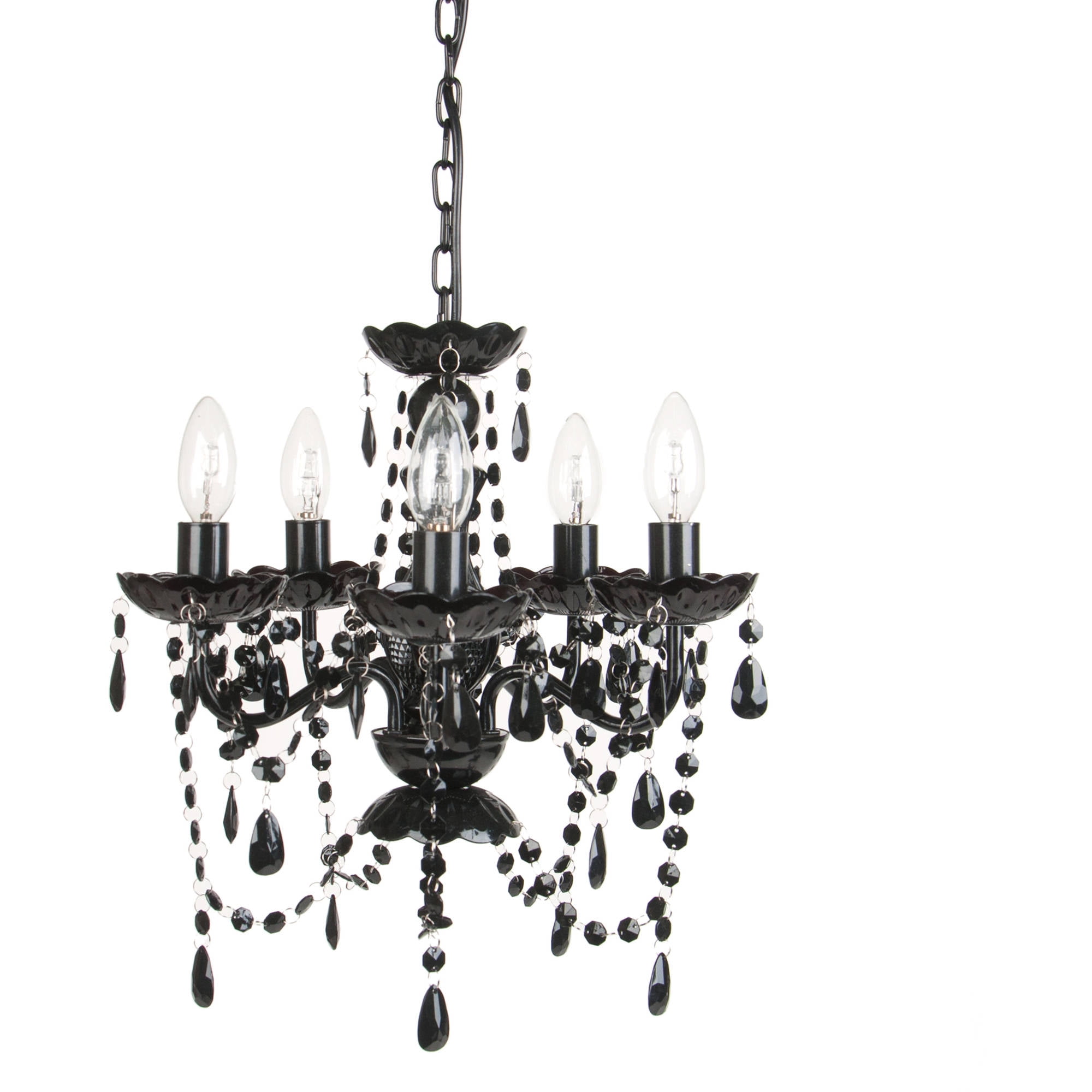 Tadpoles 5-Bulb Chandelier, Black Onyx