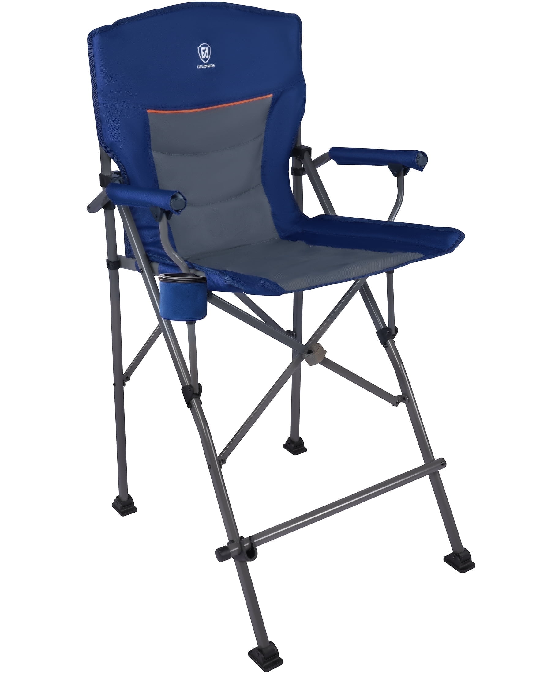 Tall Folding Camping Directors Chair 31" Seat Height for Adults, with Footrest and Carry Bag, Blue