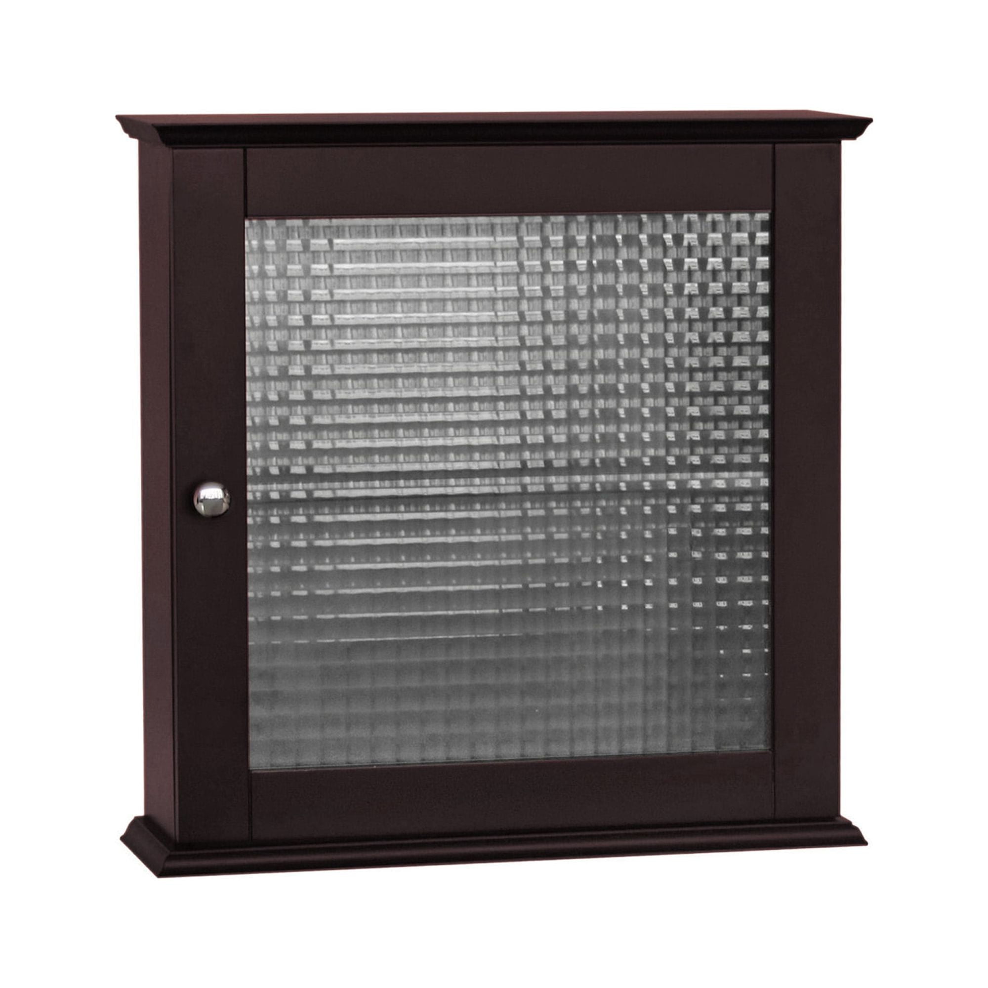 Teamson Home Chesterfield Removable Wooden Medicine Cabinet with Waffle Glass Door, Espresso