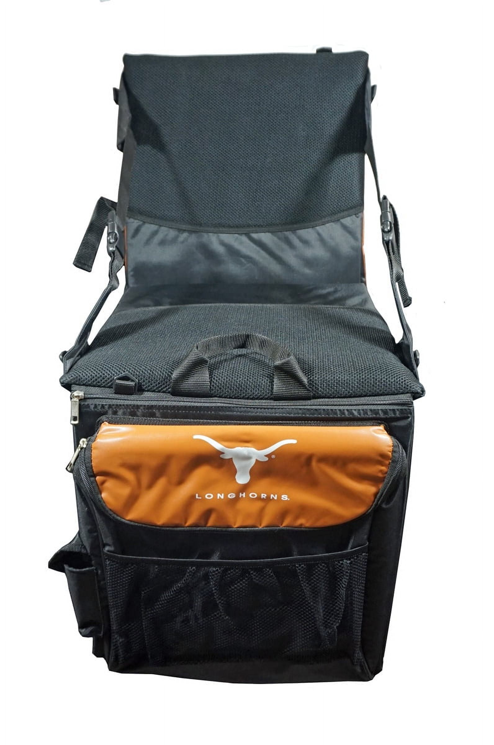 Texas Longhorns Cooler Stadium Seat Cushion with Back - Cooler Holds approx 8 cans