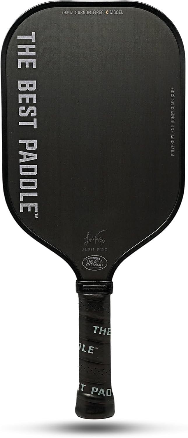The Best Paddle Pickleball Paddle Carbon Fiber 16mm Polymer Core Elongated Handle USAPA Certified