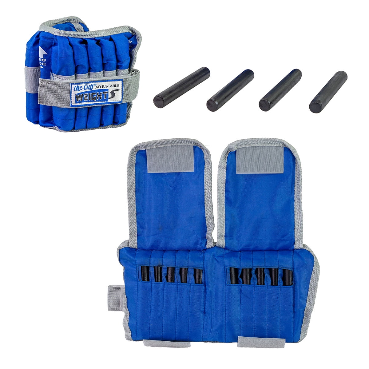 The Cuff 10 lb Adjustable Straps Blue Ankle Weight 2 Pack