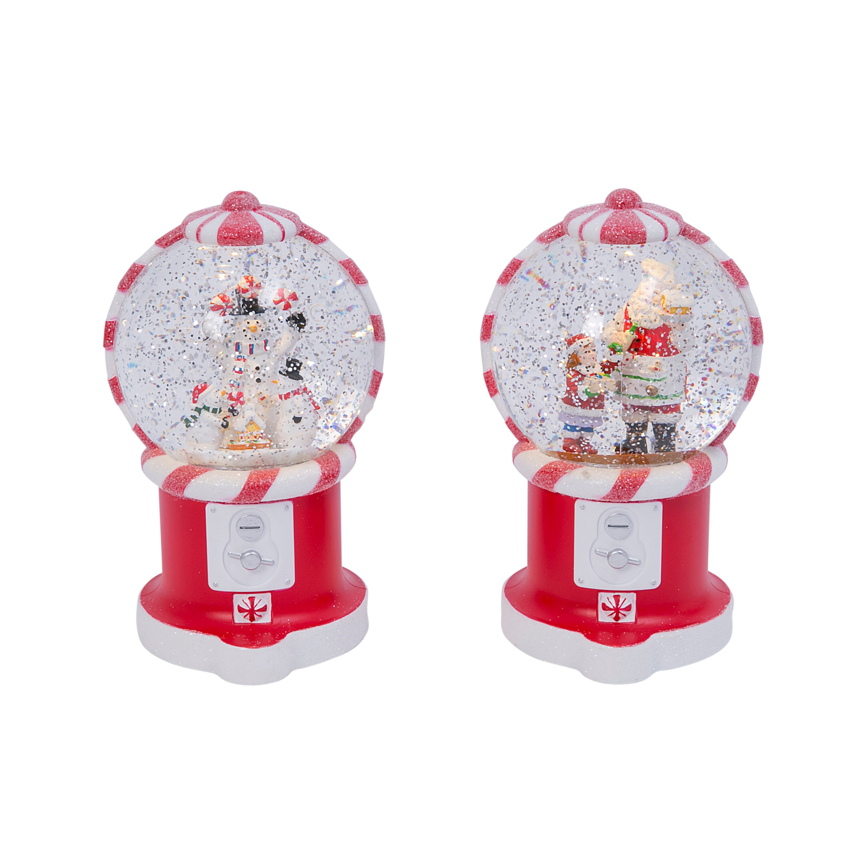 The Gerson Company Retro Christmas Lighted Holiday Water Globes - N/A