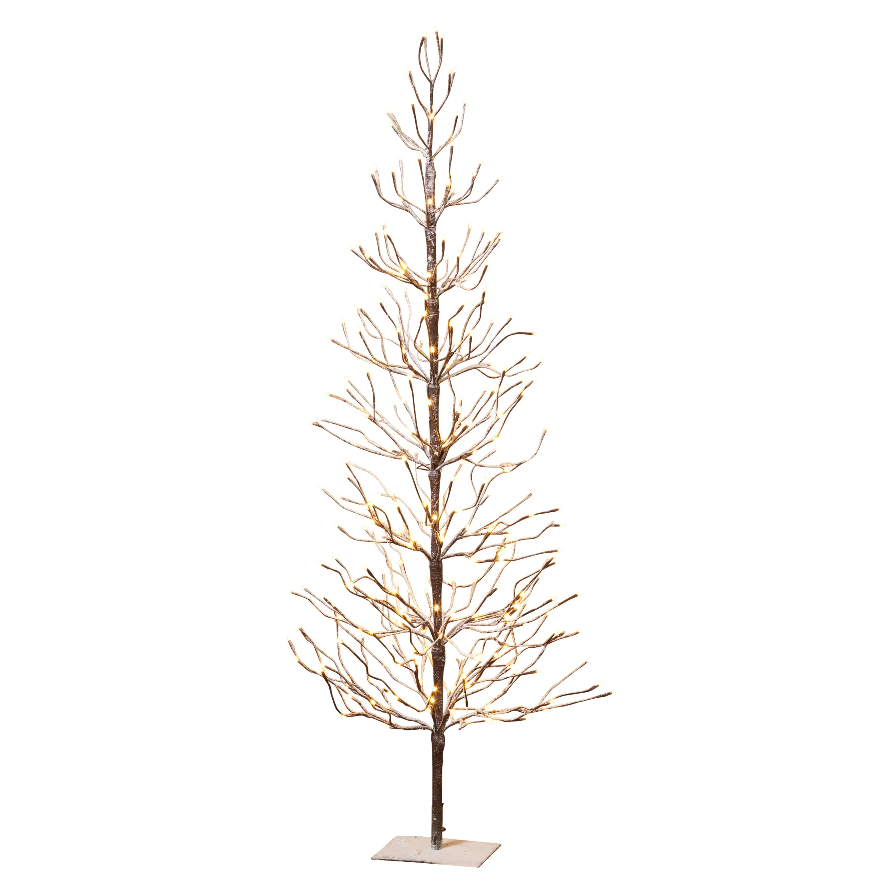 The Gerson Company 6 ft Tall Snowy Brown Pre Lit Tree with 296 Warm White LED Lights - N/A