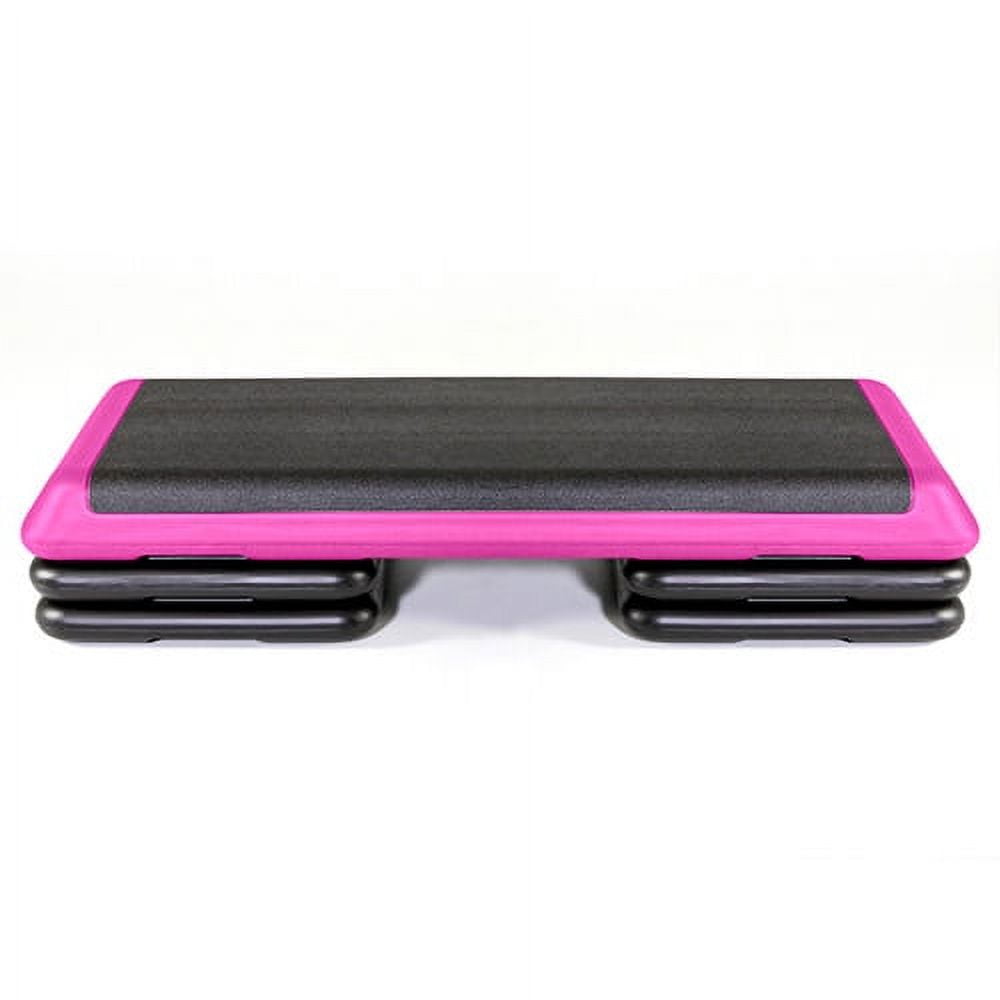 The Step Health Club Size Platform with four (4) Original Risers - Pink