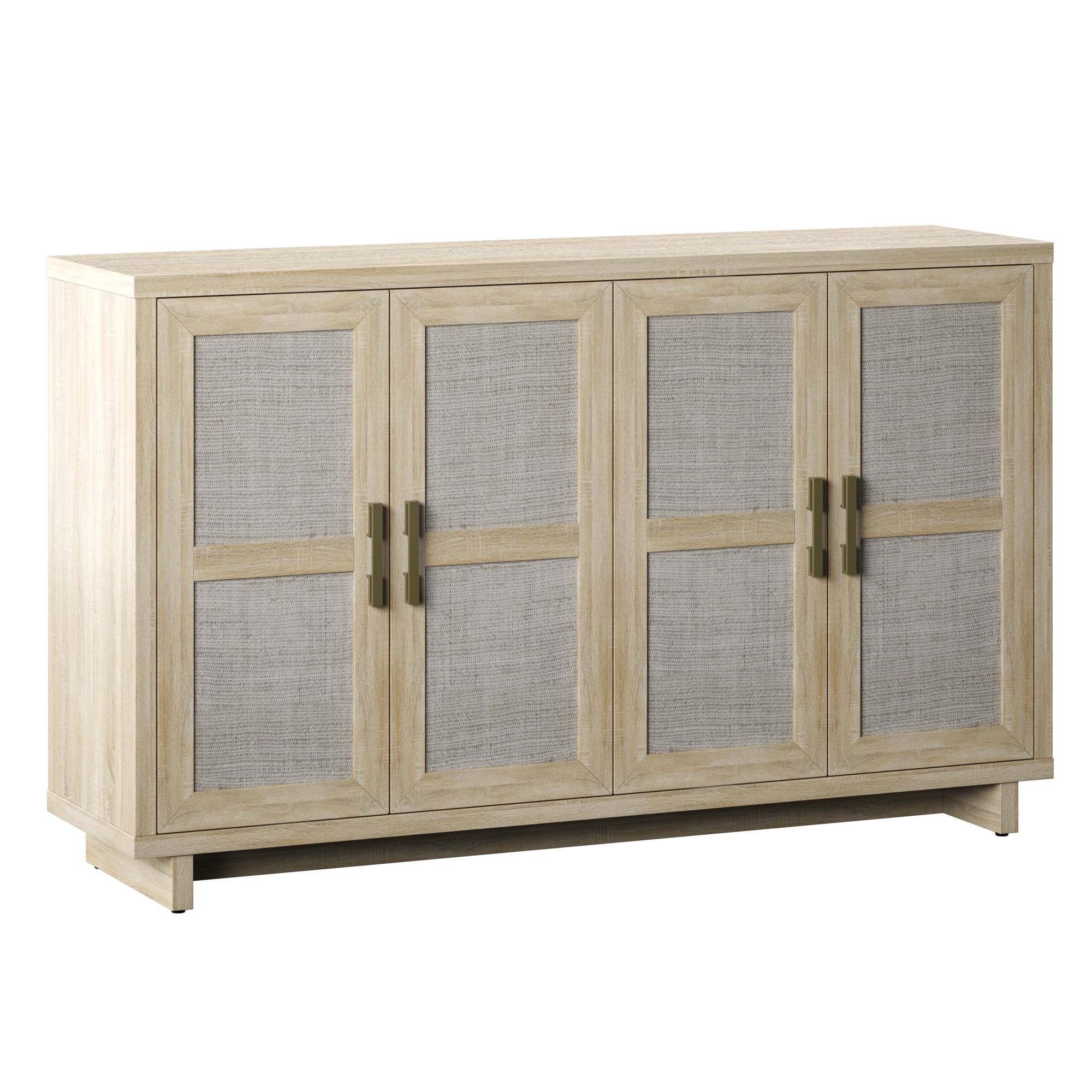 Twin Star Home Coastal Sideboard with Linen Inspired Accents