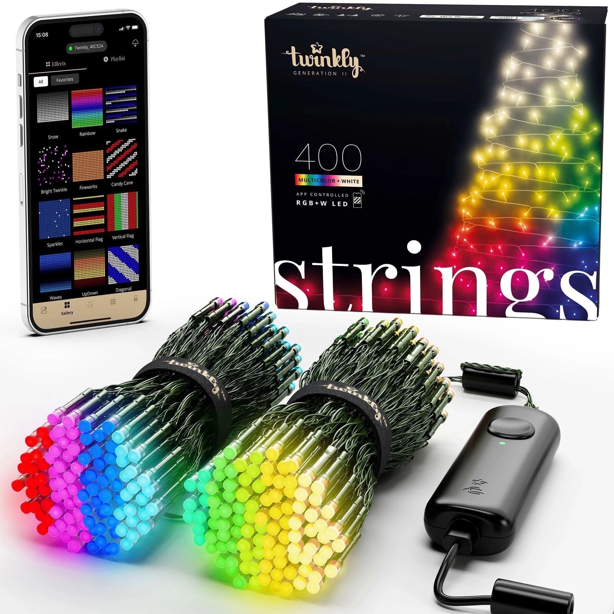 Twinkly Strings Series Indoor Corded Electric LED String Lights, 400 Pack, 105 ft