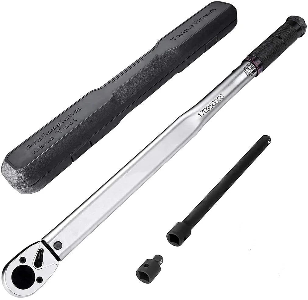 TACKLIFE 1/2 " Drive Click Torque Wrench Set, With 1/2" Extension Bar And 3/8" Reducer (25-250 Ft.-Lb./33.9-338.9Nm)- HTW3A