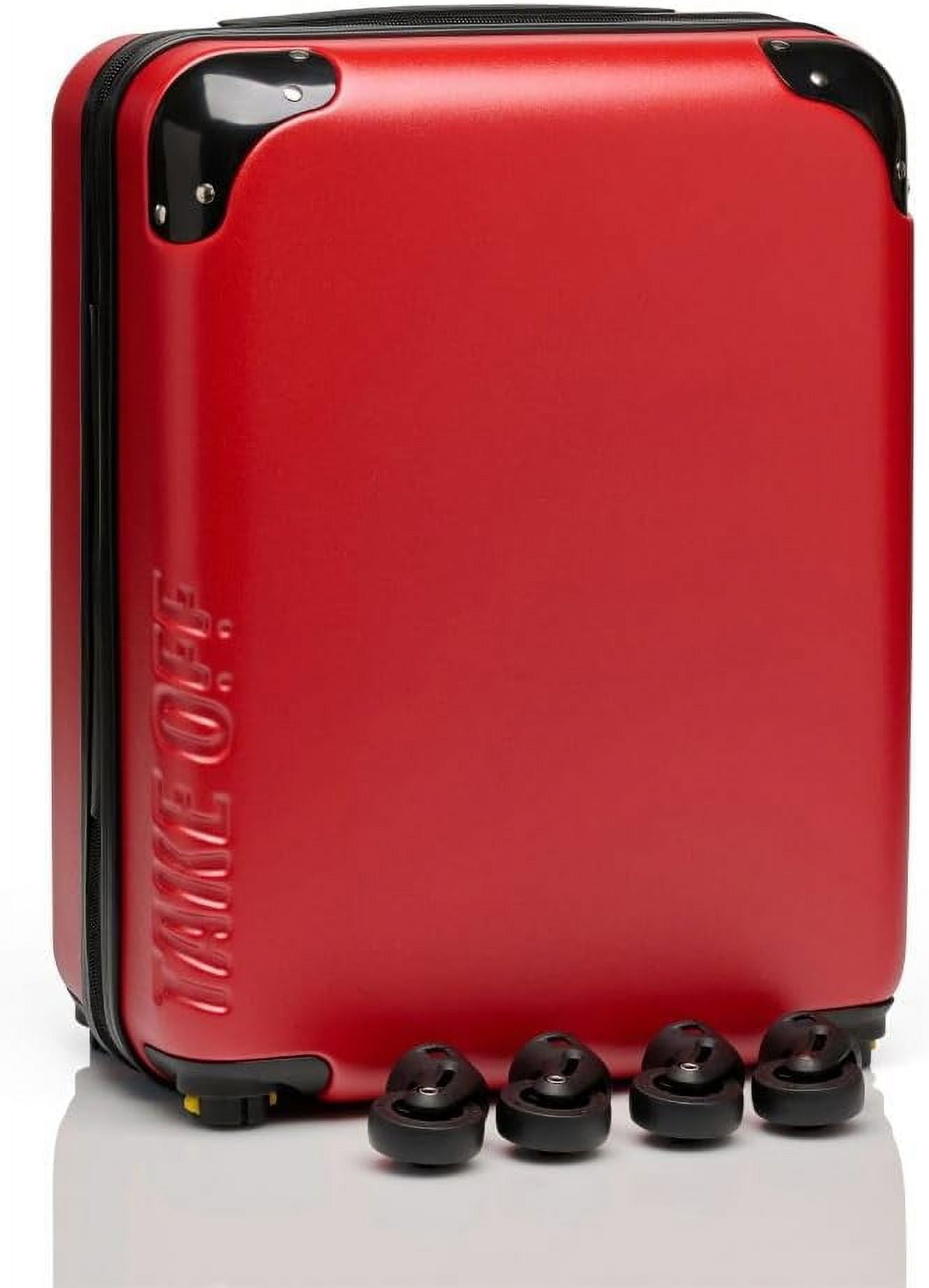 TAKE OFF Luggage Personal Item Travel Bag 18x14x8 Inches Suitcase with Detachable Luggage Wheels, Red
