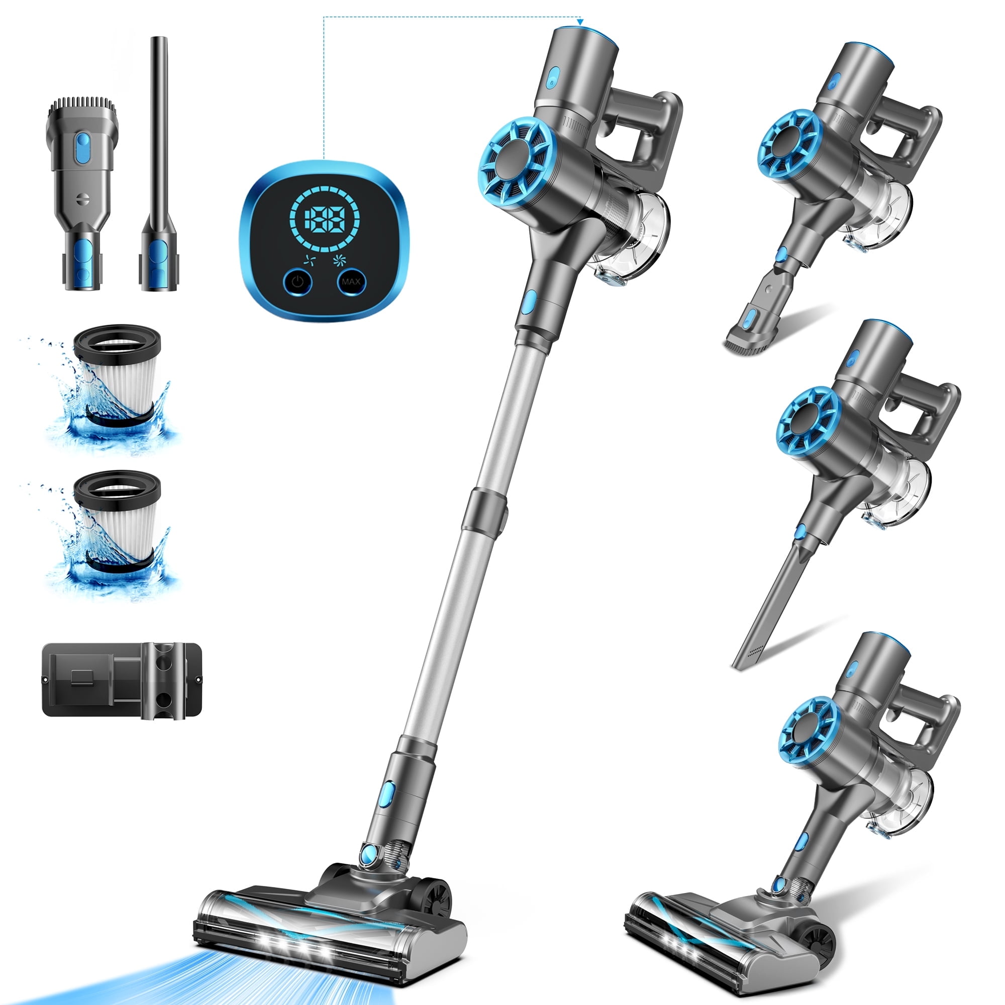 TASVAC Cordless Vacuum, 25Kpa Lightweight Stick Vacuum for Carpet Hardwood Floors Pet Hair