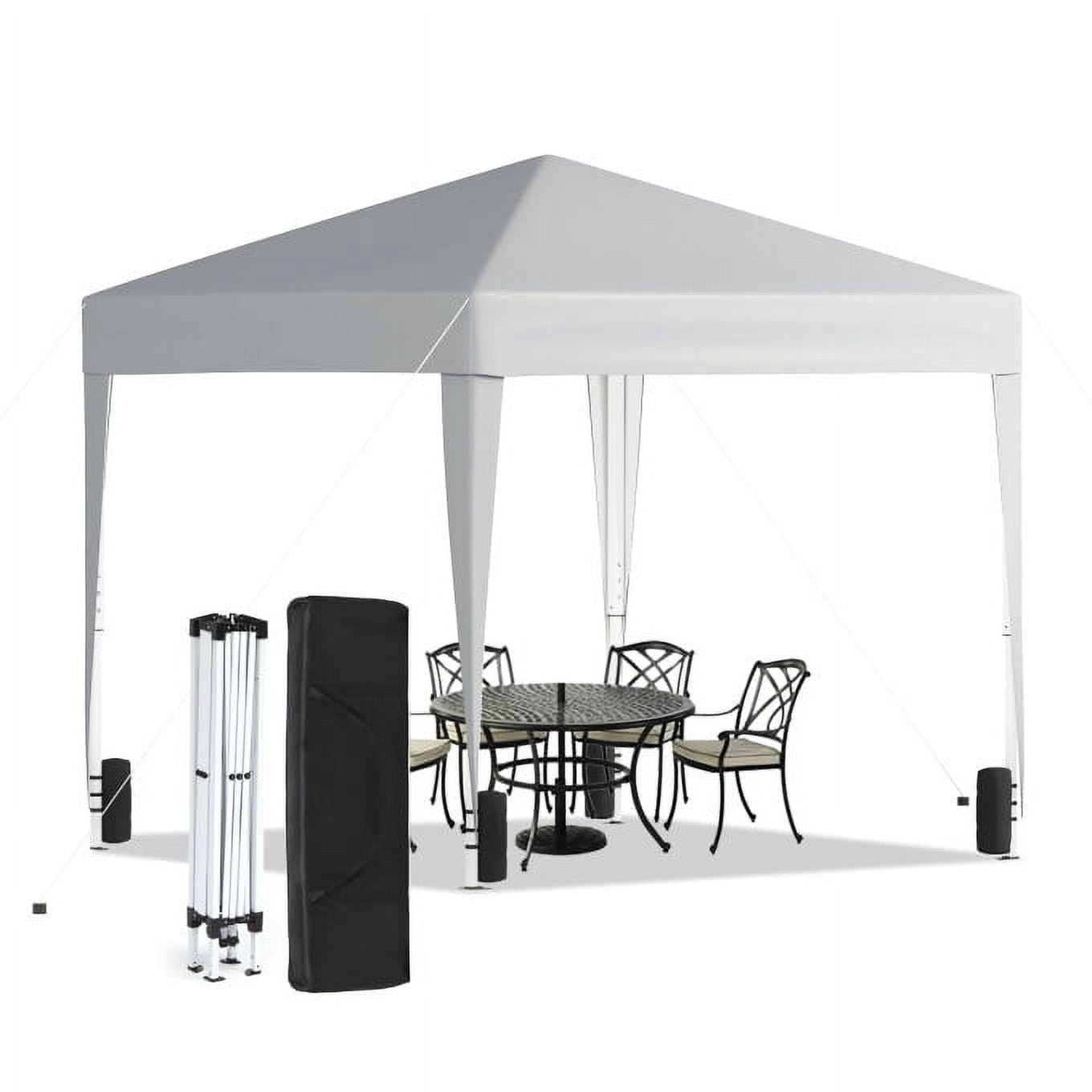 TBKLEY 10x10ft Pop up Canopy Tent with Carry Bag for Backyard Home Party Outdoor Events, White