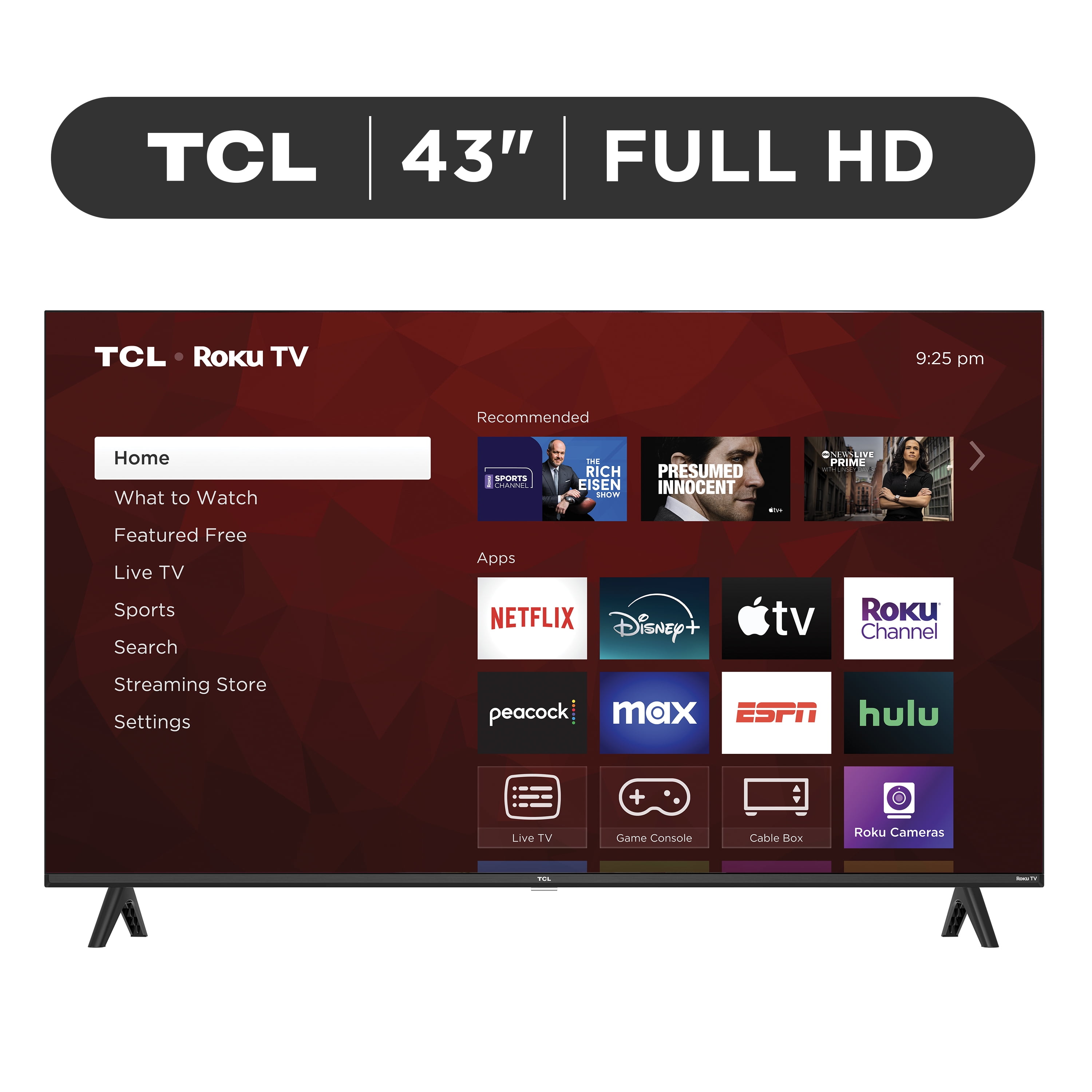 TCL 43" Class S3 (43S310R) 1080p FHD LED Smart TV with Roku TV (New)