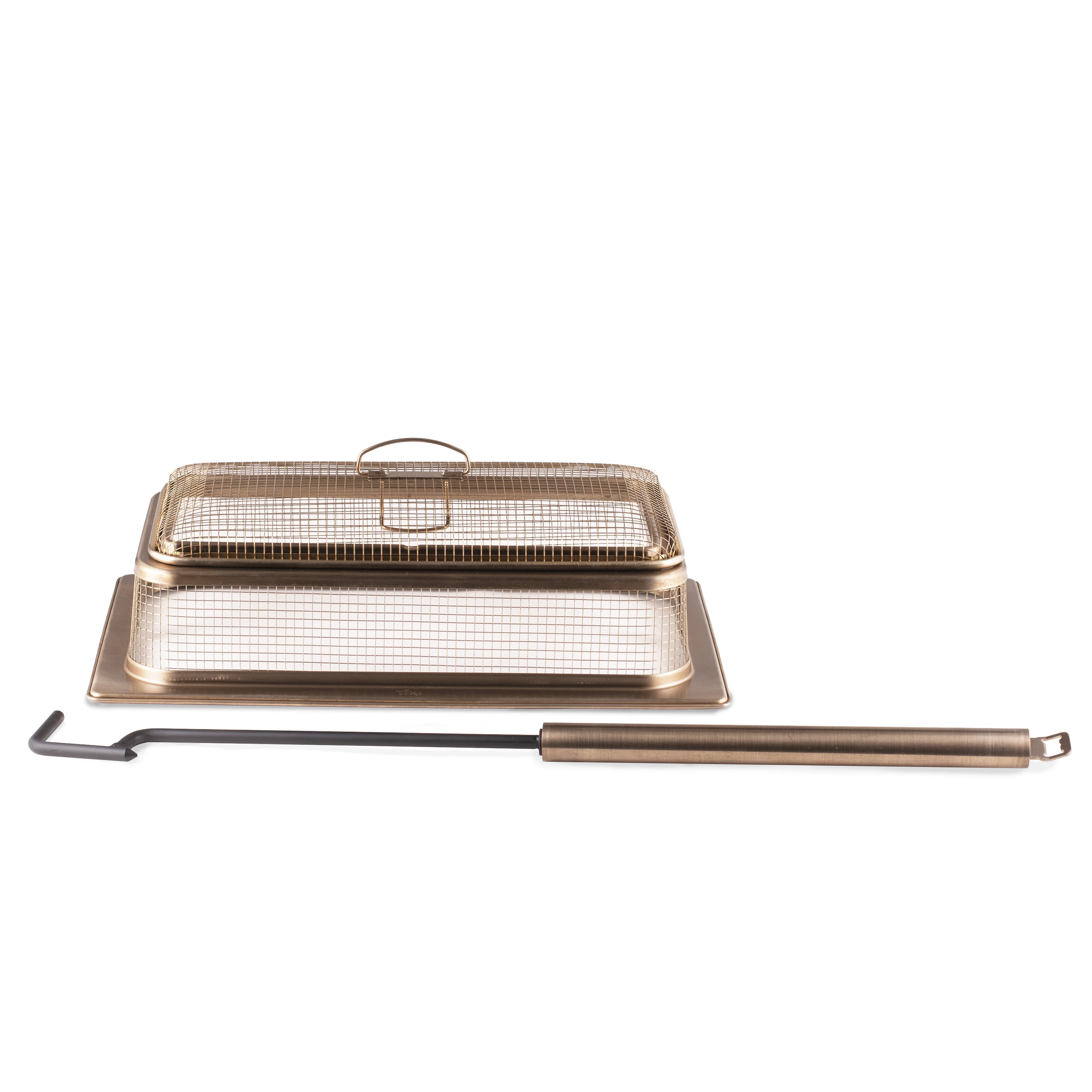 TIKI® Brand 18 Inch Retreat Fire Pit Accessory Metal Screen and 32.9 Inch 2 Piece Poker Black