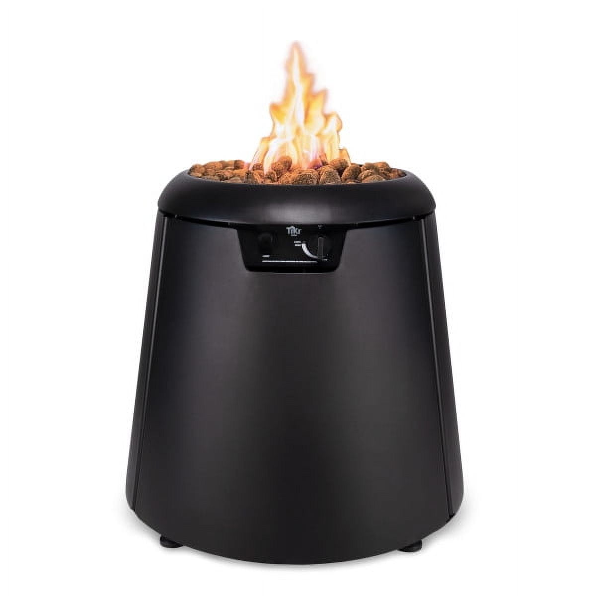 TIKI Customizable Propane Fire Pit – 40,000 BTU, 28.5" Outdoor Gas Fire Pit with Burner Cover & Lava Rocks – Modern Black Fire Pit for Backyard & Outdoor Spaces