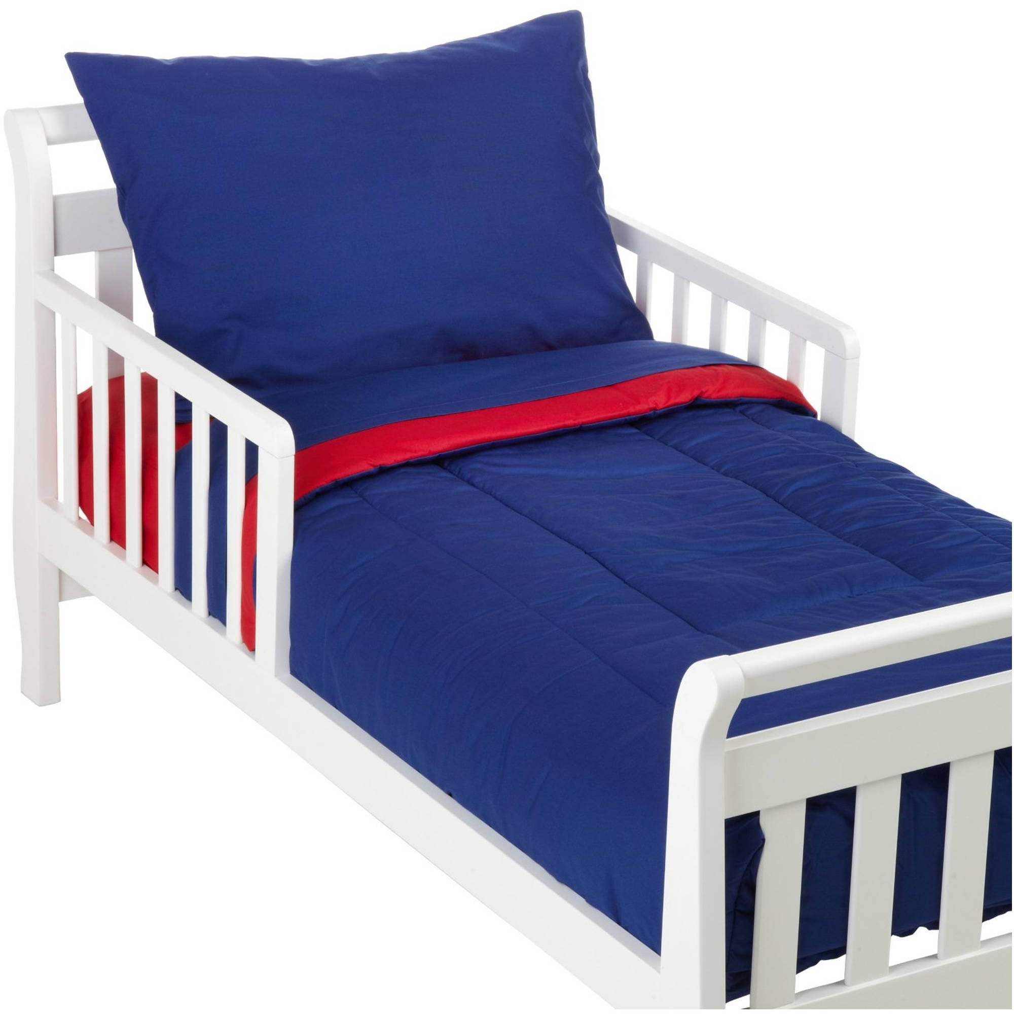 TL Care 100% Cotton Percale 4-Piece Toddler Bedding Set, Royal, for Boys