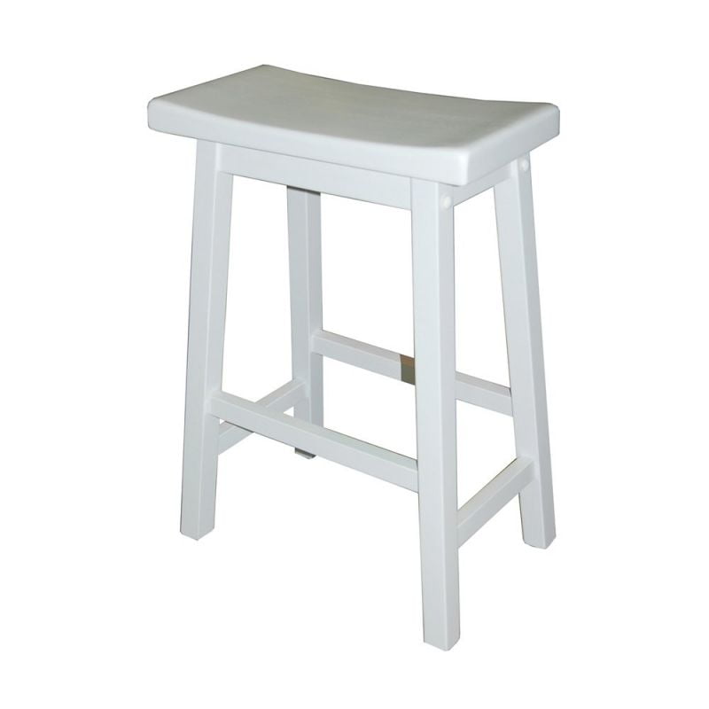 TMS Arizona 24" Indoor Saddle Counter Stool, White