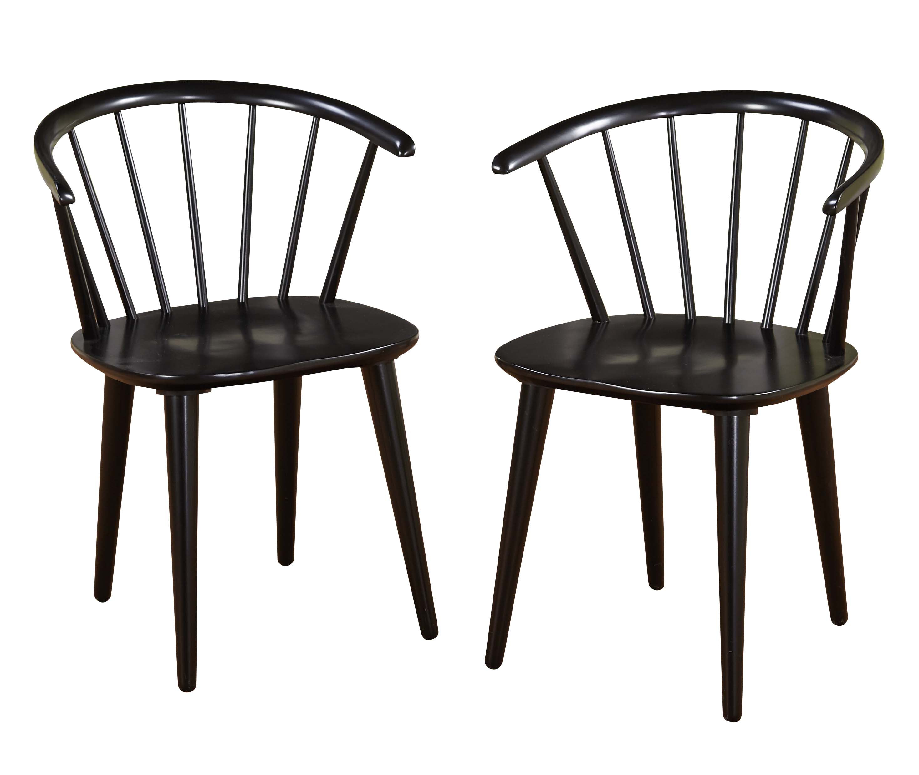 TMS Florence Indoor Dining Chair, Set of 2, Black