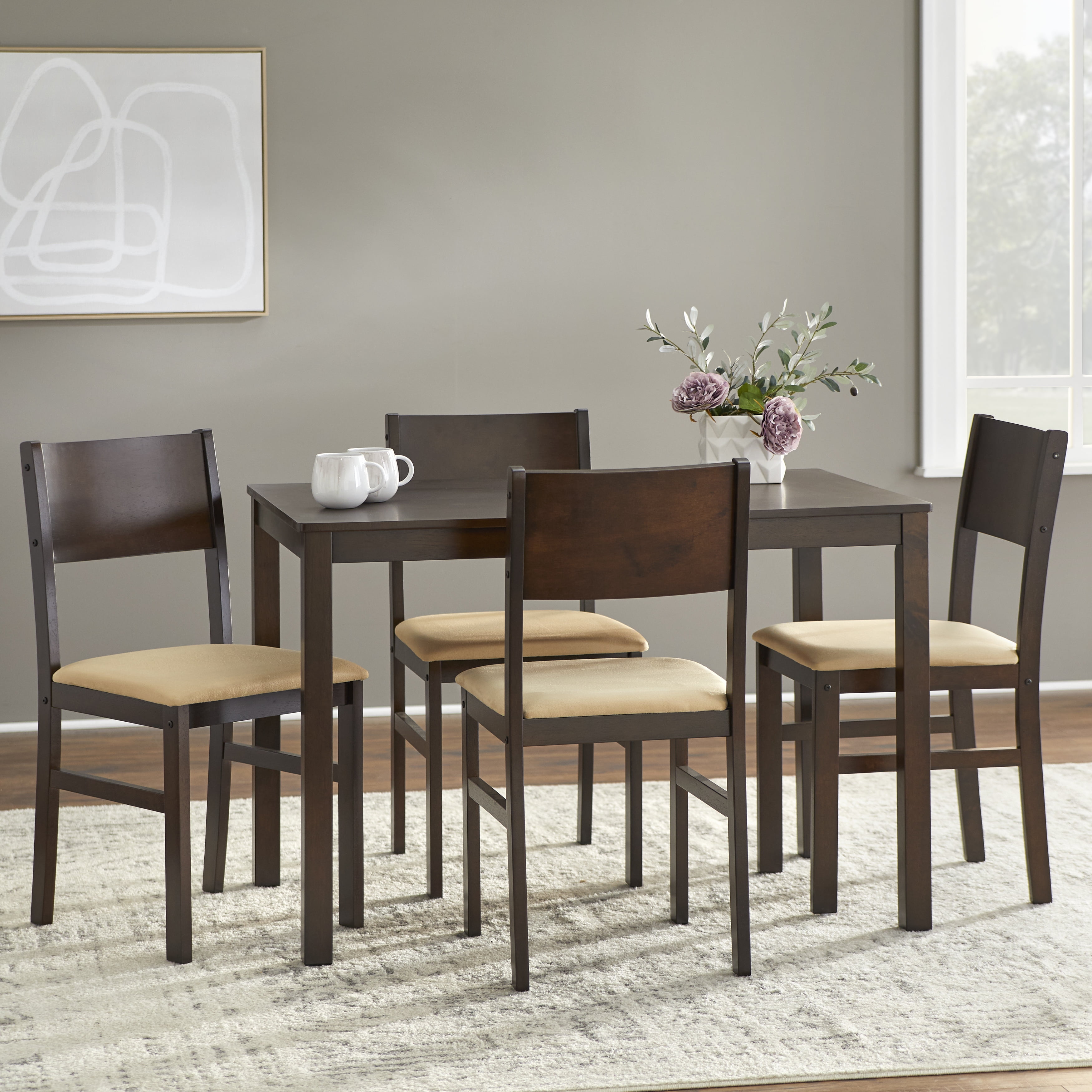 TMS Lucca 5-Piece Dining Set, Espresso