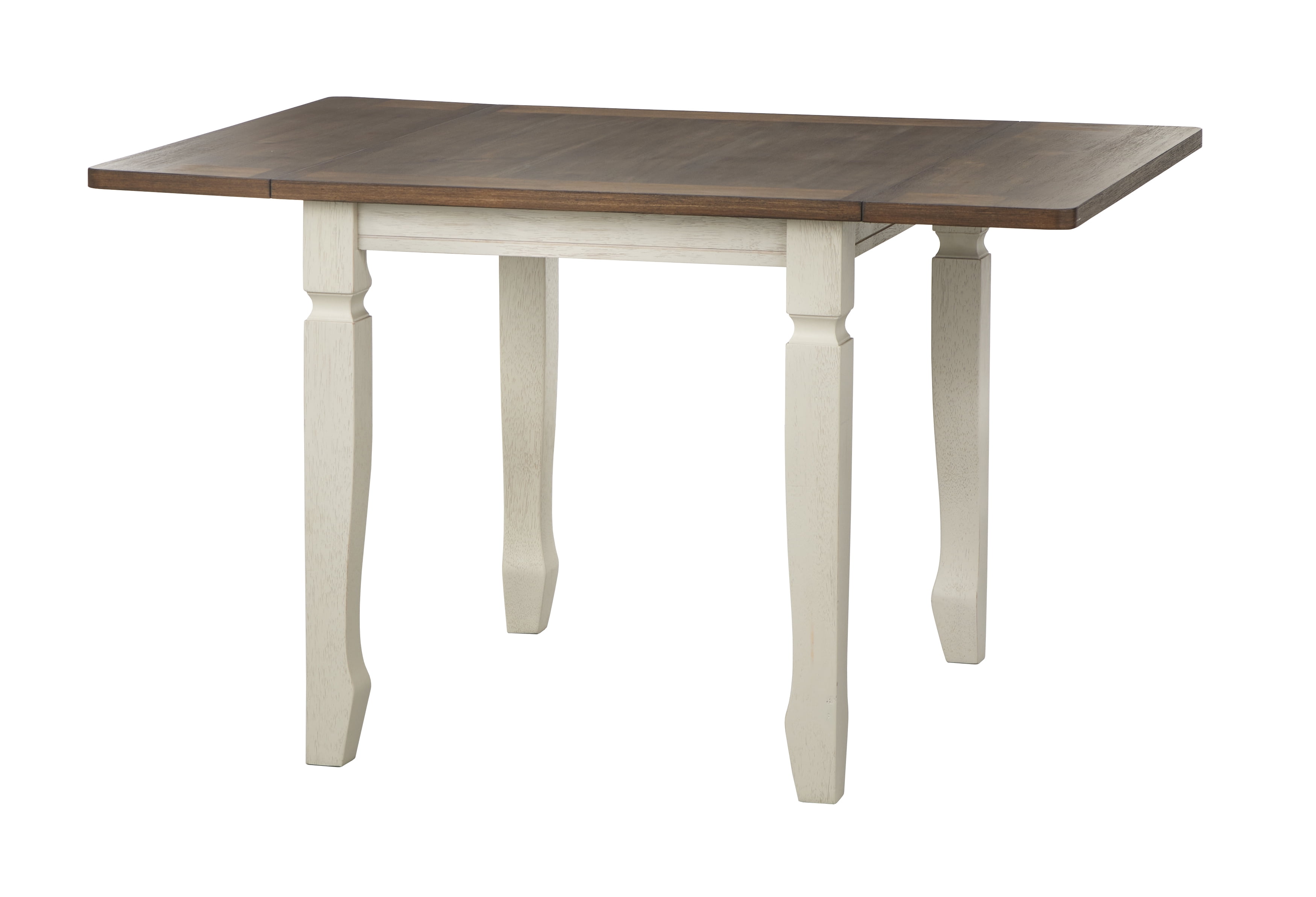 TMS Maryland 30" Indoor Drop-Leaf Dining Table, Walnut/Antique White