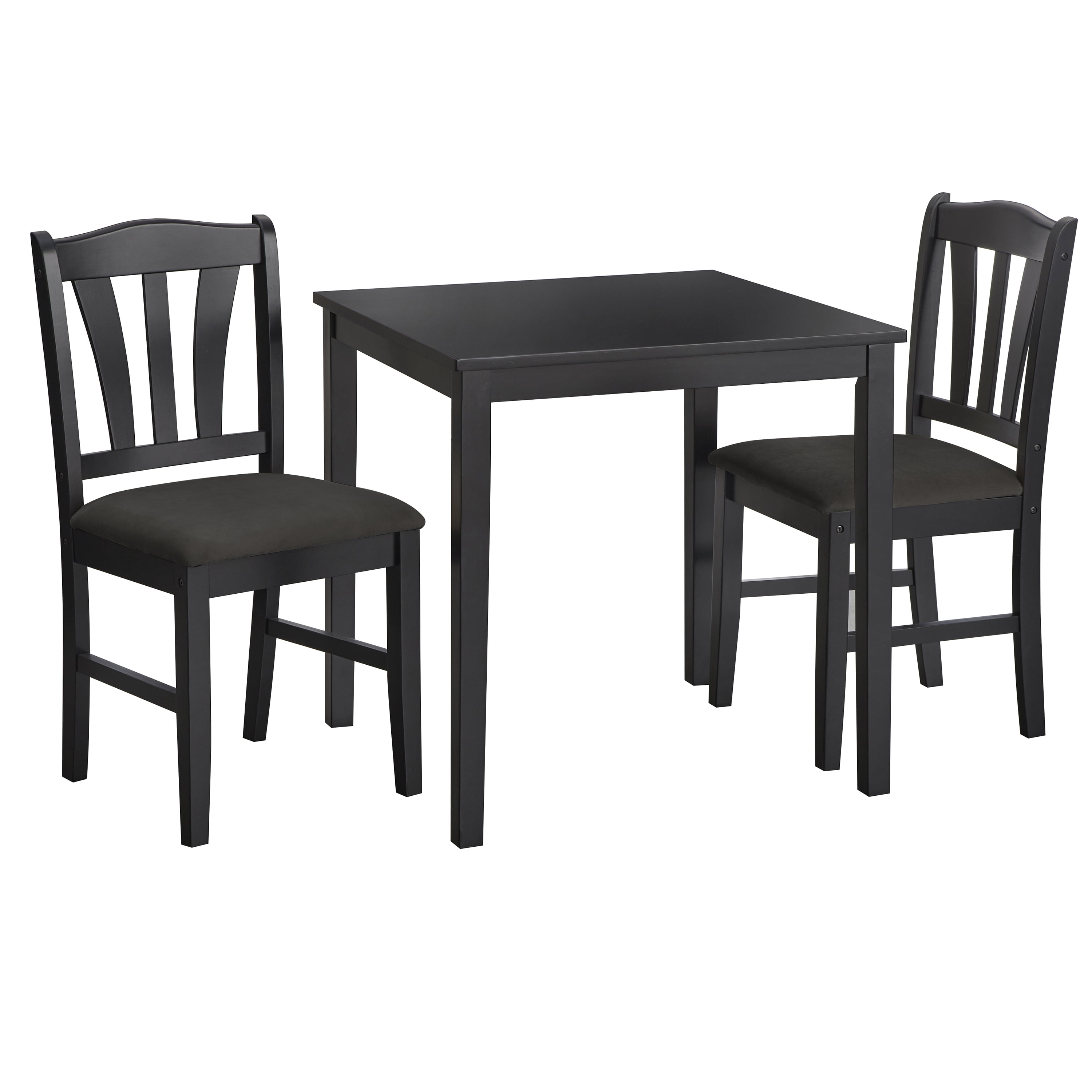 TMS Metropolitan 3 -Piece Durable Wood Farmhouse Dining Set with Table and Chairs, Black