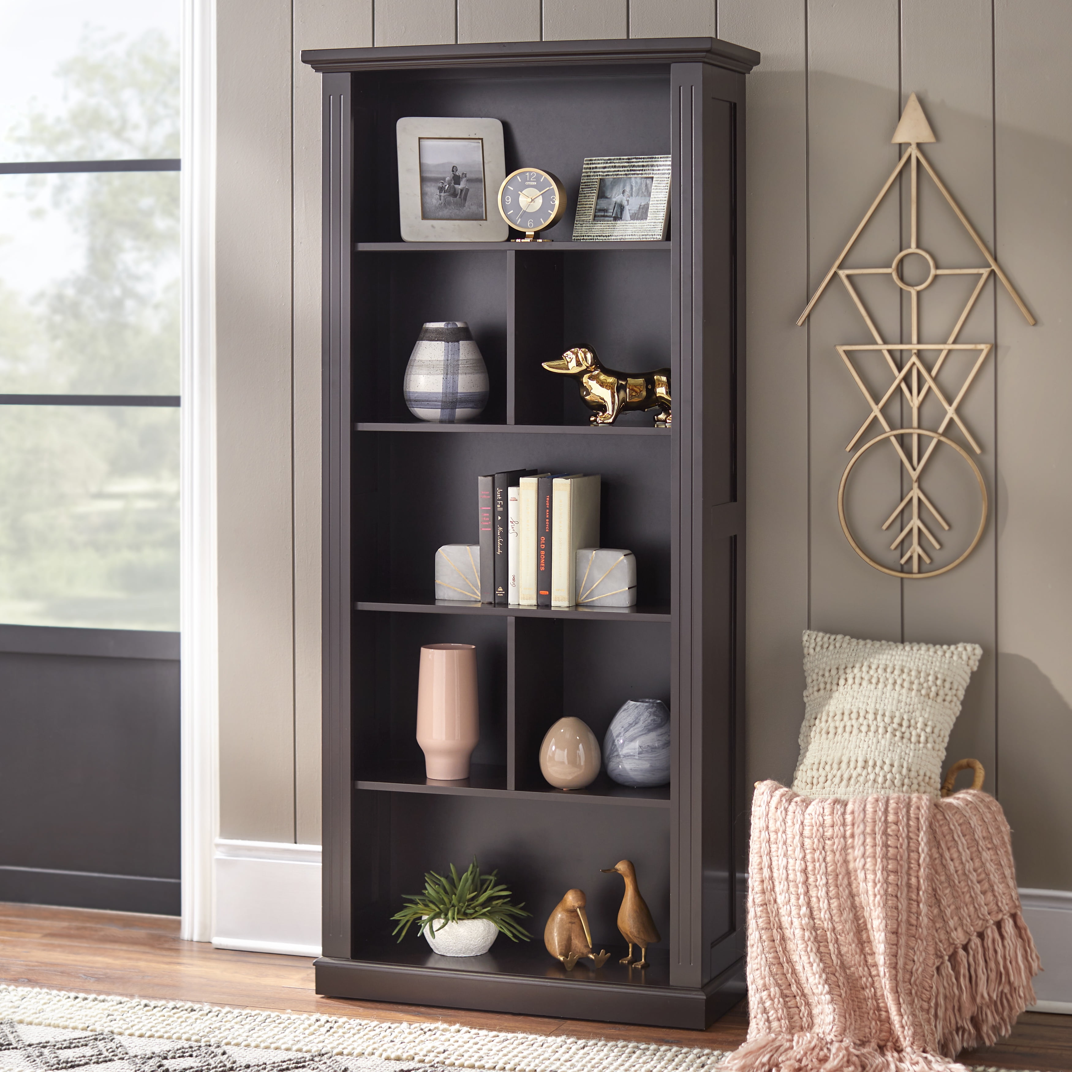 TMS Preston 5 Shelf Bookcase, Espresso