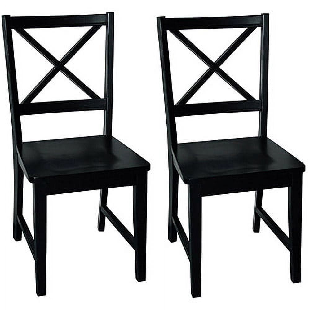 TMS Virginia Indoor Cross-Back Dining Chair, Set of 2, Black
