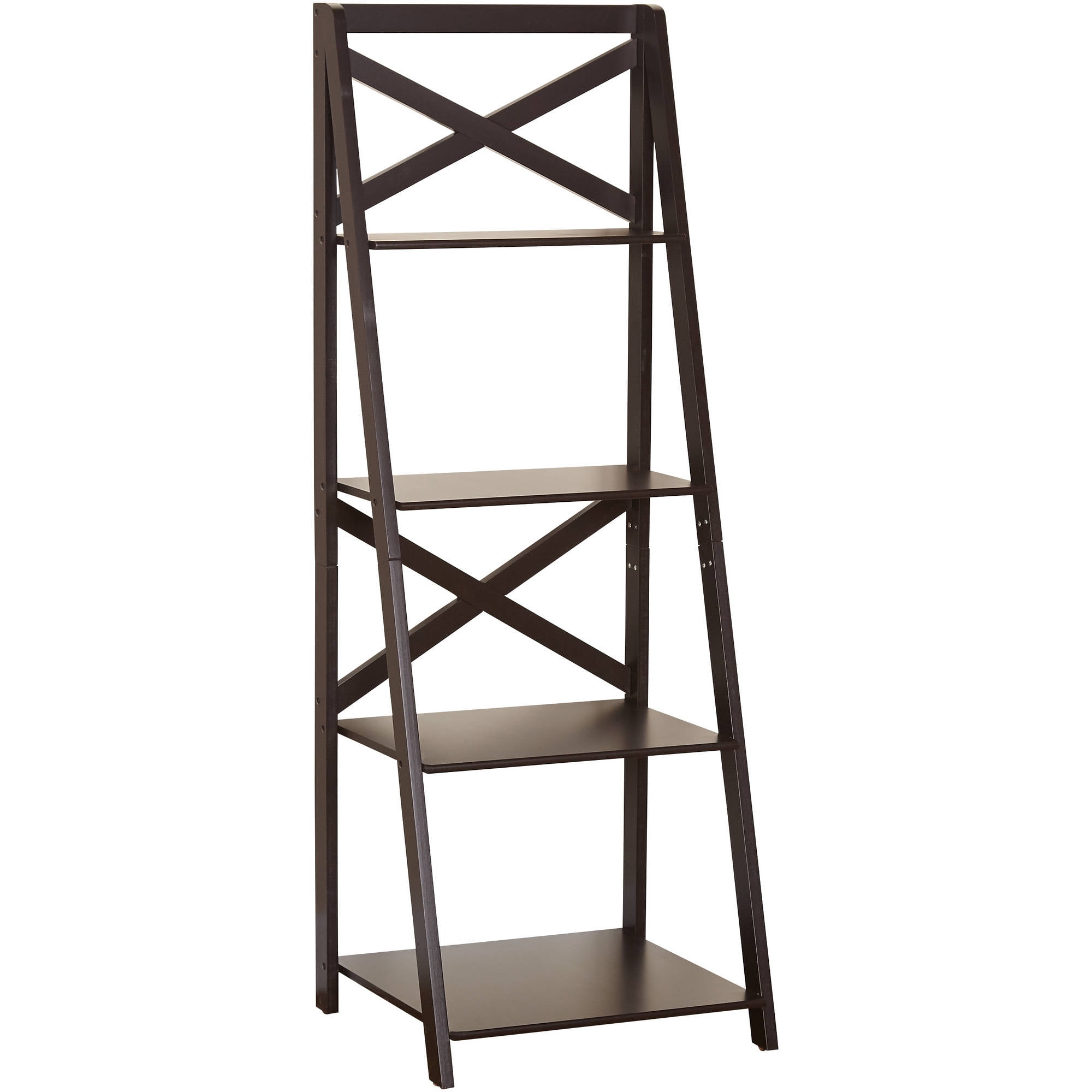 TMS X 4 - Tier Shelf, Ladder Bookcase, Espresso
