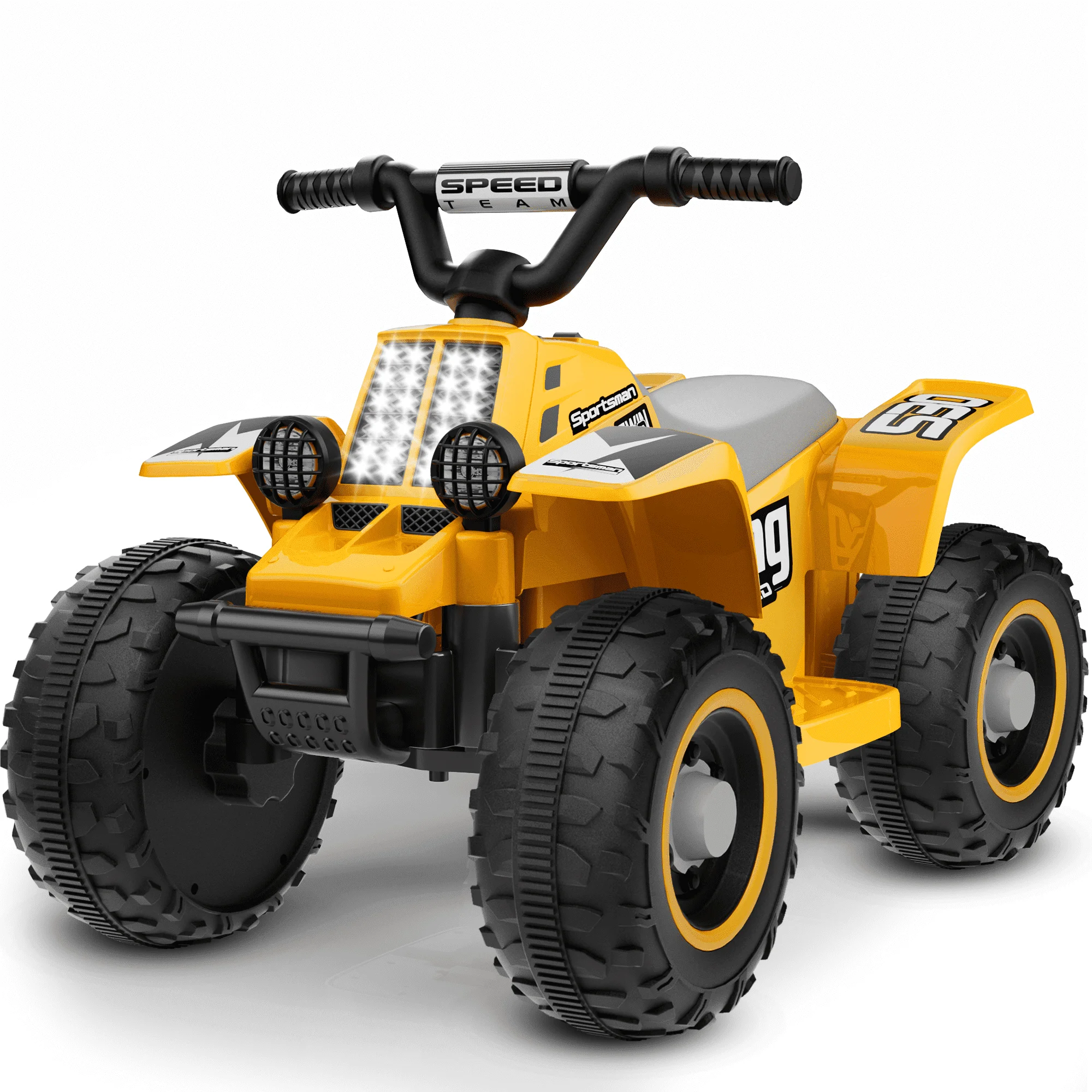 TOKTOO 6V 7Ah Powered Ride on ATV Toys, Electric Kids Car, 4 Wheeler Ride on Car w/ Music Player, Toddler Car for Boys Girls Aged 1-3 Years, Yellow