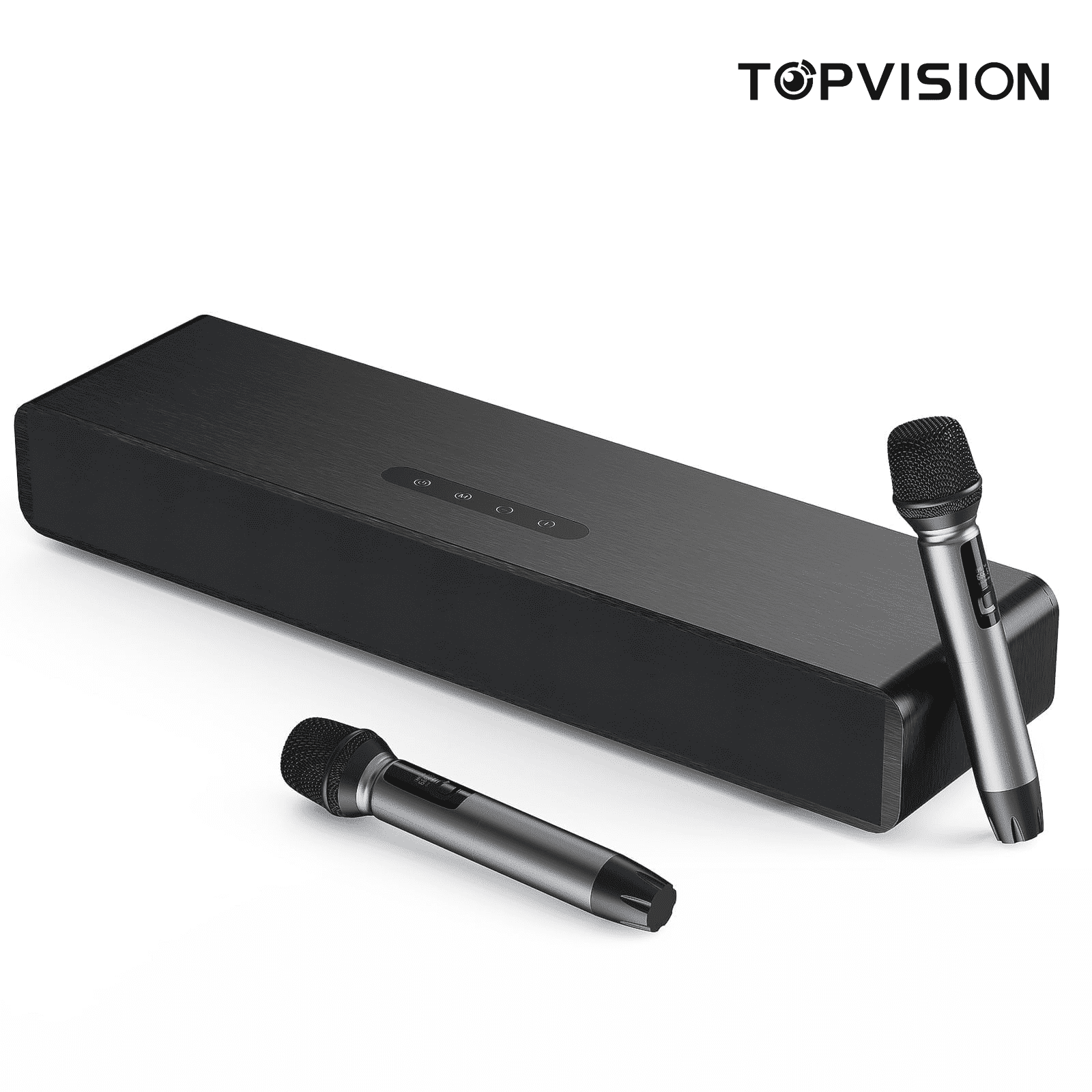 TOPVISION 4.1ch Sound Bar for TV, 150W Soundbar with Subwoofer with 2 Mic, Karaoke Machine with 4 Drivers, Bluetooth/USB/Optical/AUX/HDMI Connectivity