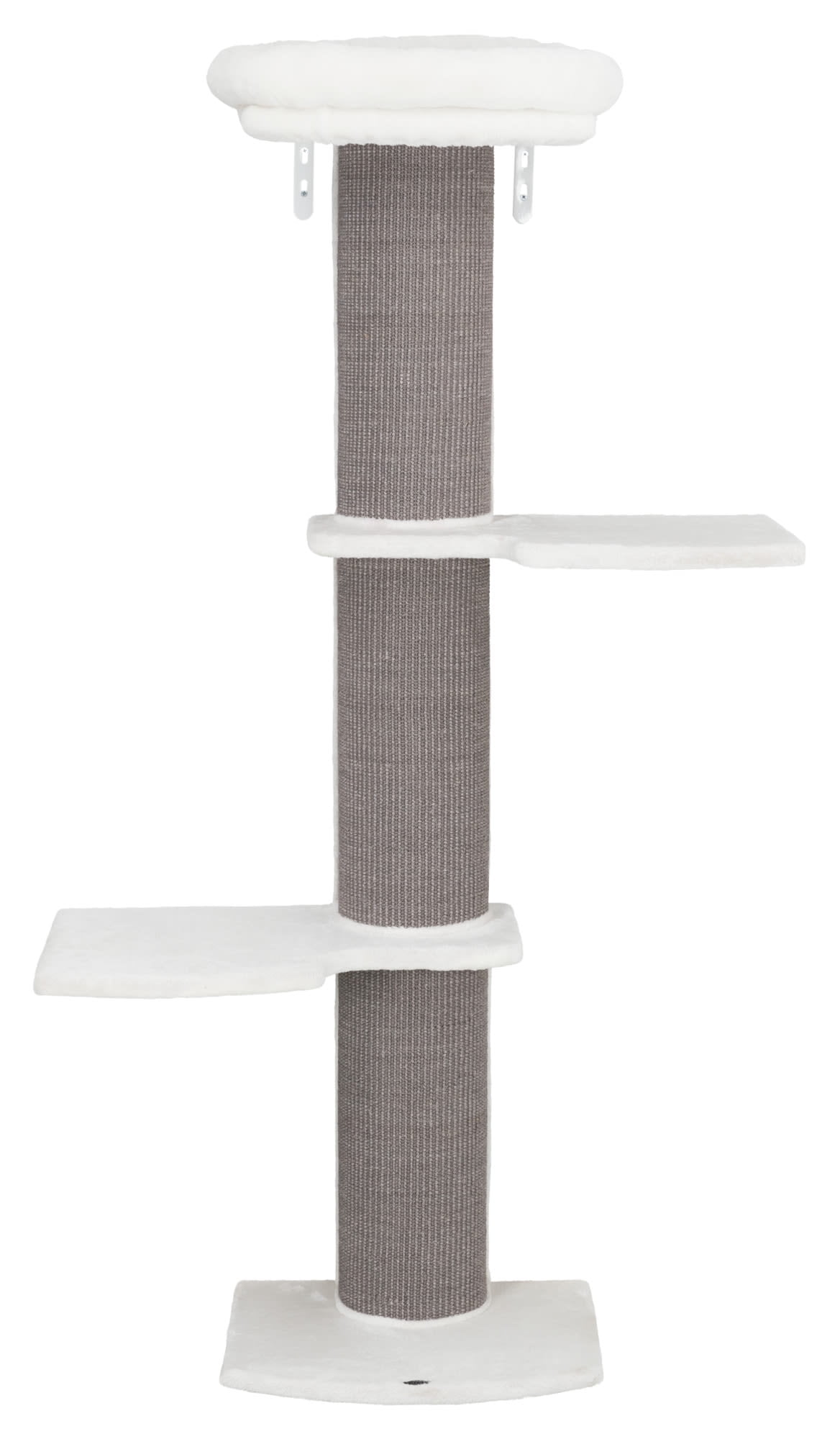 TRIXIE Acadia Plush & Sisal 3-Level 63" Cat Tree, Scratching Posts, Wall Brackets, Gray