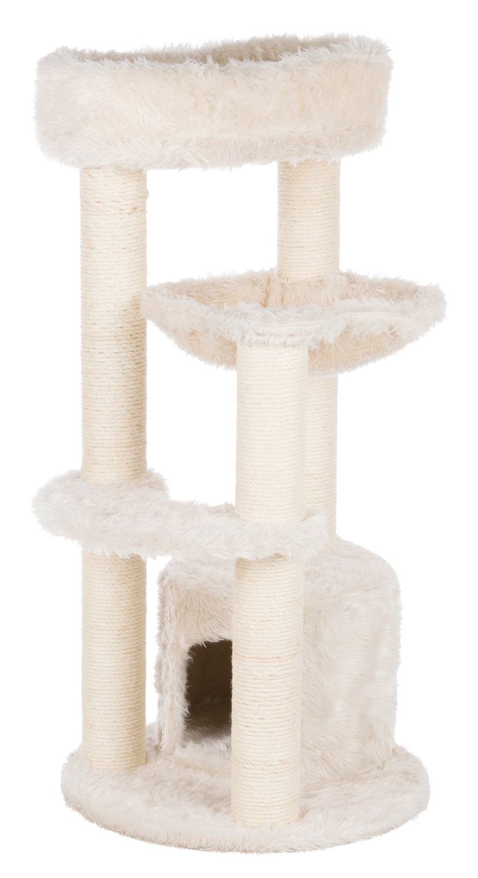 TRIXIE Baza Junior Jute & Plush 3-Level 39" Cat Tower, Scratching Posts and Condo, Cream