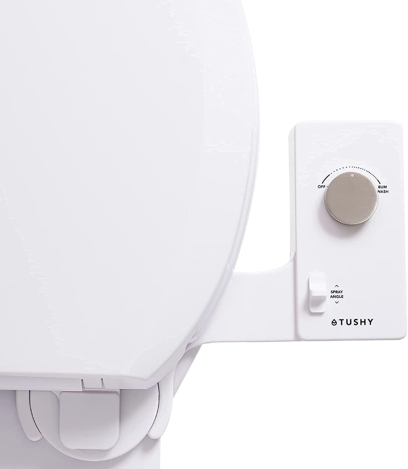 TUSHY Classic 3.0 Bidet Toilet Seat Attachment - Adjustable Water Cleaning Pressure - Platinum Knob