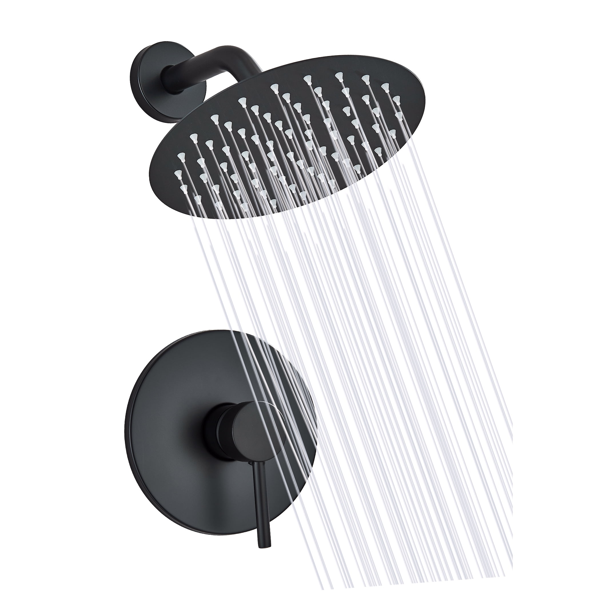 TVTIUO Shower System Matte Black Rain Shower Faucet Set with 8" Rainfall Shower Head,Single Handle Shower Fixtures Shower Kit