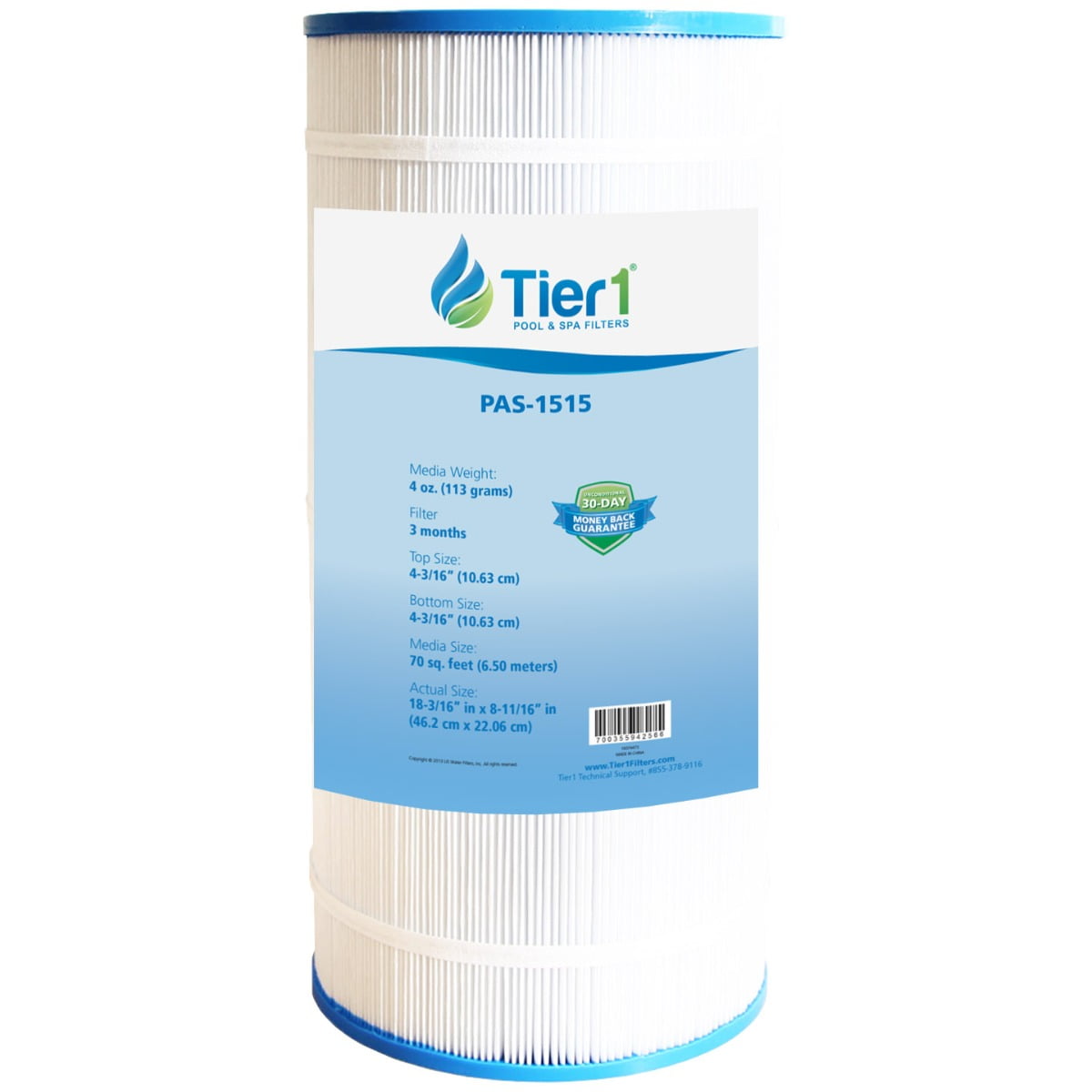 Tier1 Pool & Spa Filter Cartridge | Replacement for Sta Rite PTM70, T-70TX, Pleatco PSR70-4, Filbur FC-2540, Unicel UHD-SR70 and More | 70 sq ft Pleated Fabric Filter Media
