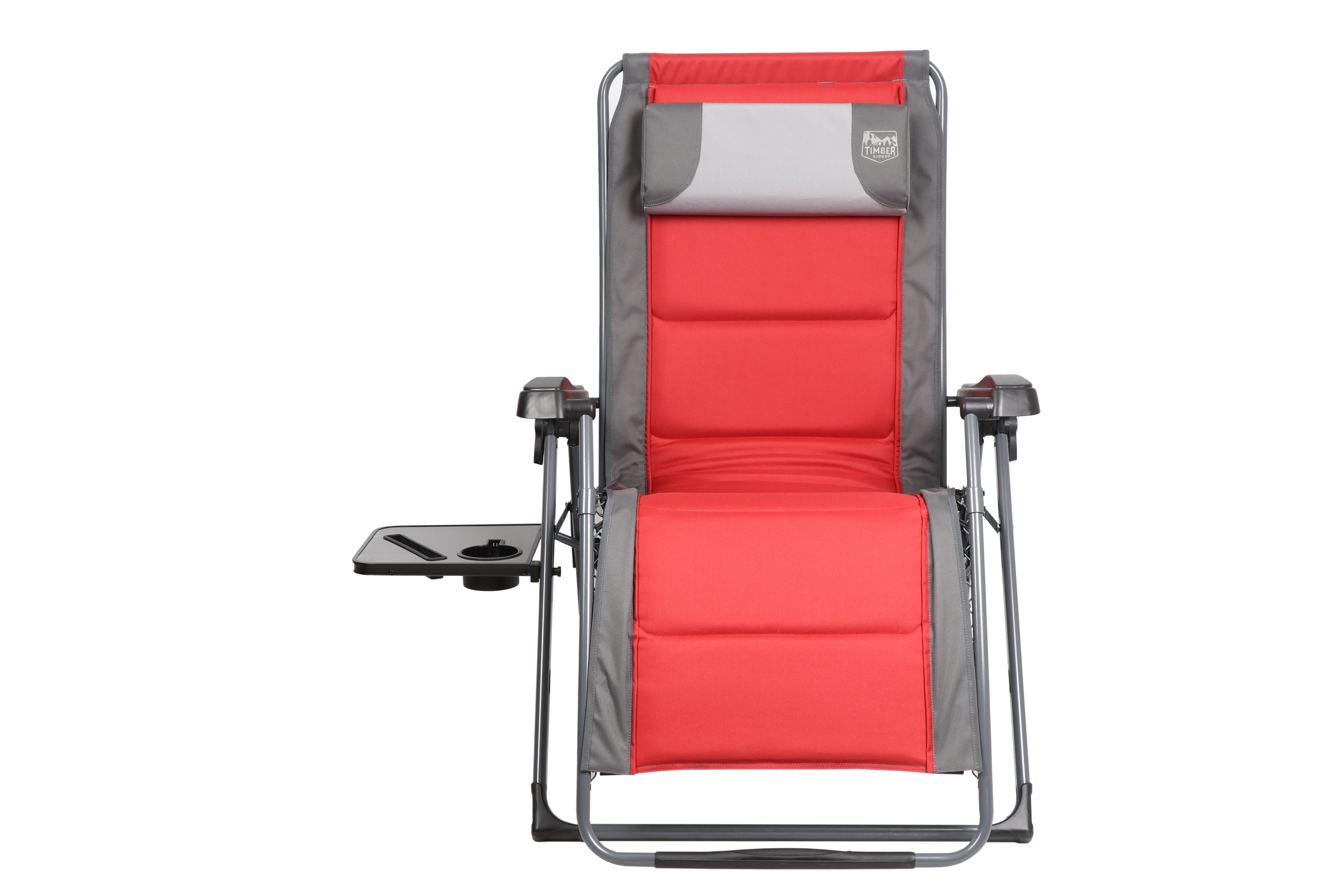 Timber Ridge Banyon Reclining Outdoor Zero Gravity Lounger, Red, 350 lb Seating Capacity