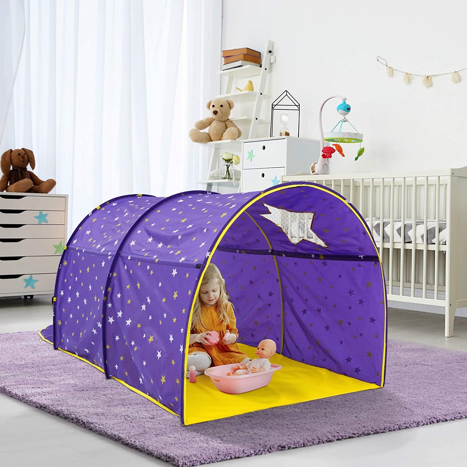 Toddler Bed Tent Canopy Dream Kids Play Playhouse Privacy Twin Size Starlight Tent