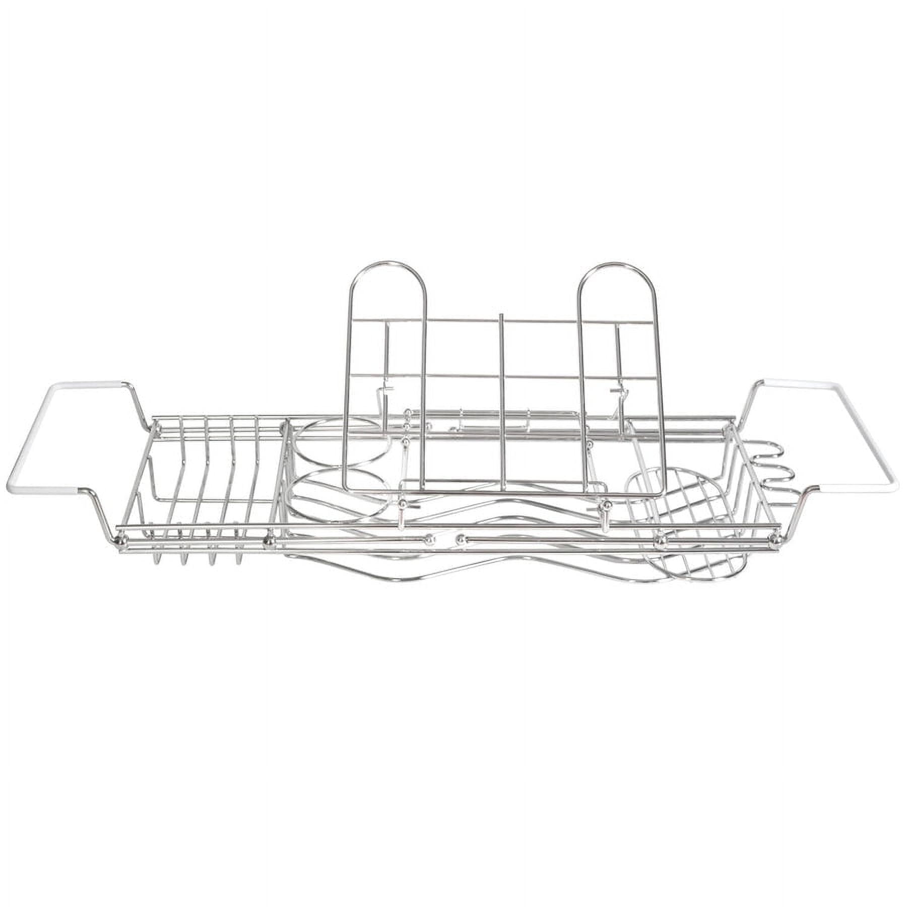 ToiletTree Products Stainless Steel Bath Caddy - Rust-Resistant Bathtub Shelf to Hold Books, Drinks, Phones, and Tablets - Luxury Bath Caddy Tray for Bathroom Accessories