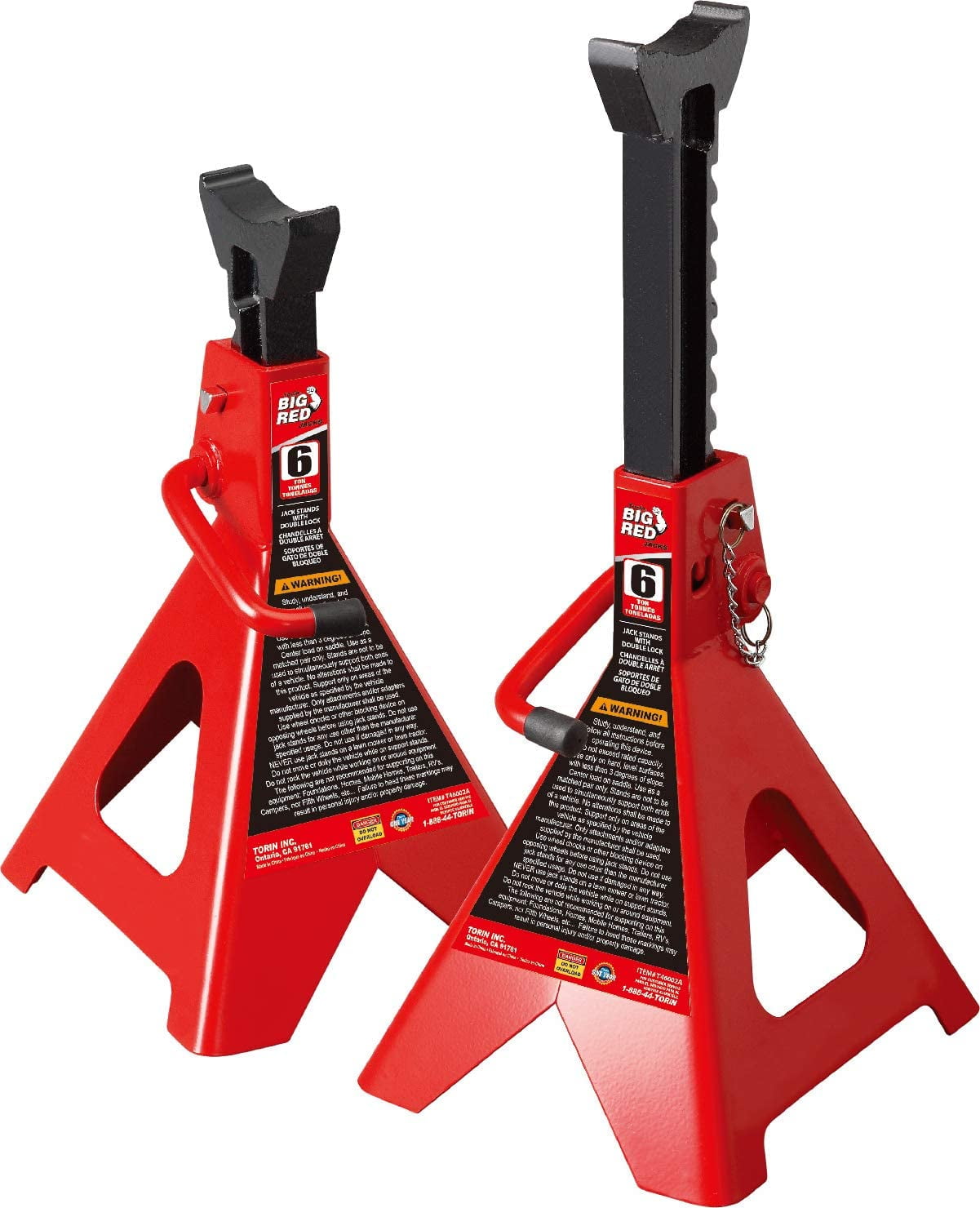 Torin BIGRED DT46002A 6 Ton Jack Stands: Double Locking,1 Pair