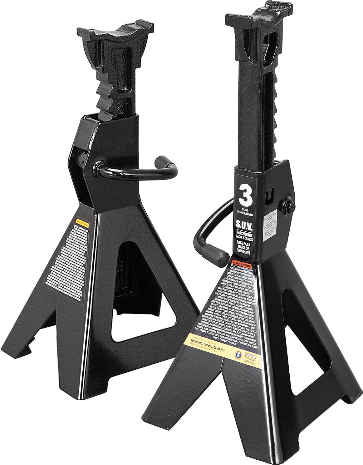 Torin DT43006B Steel Jack Stands (Fits: SUVs and Extended Height Trucks): 6,000 lb Capacity, Black, 1 Pair