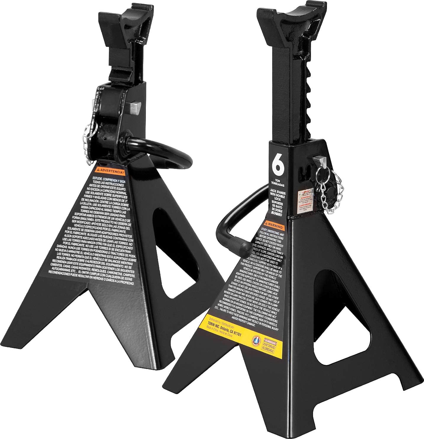 Torin DT46002AB Double Locking Jack Stand Steel 6 Ton, 2 Count
